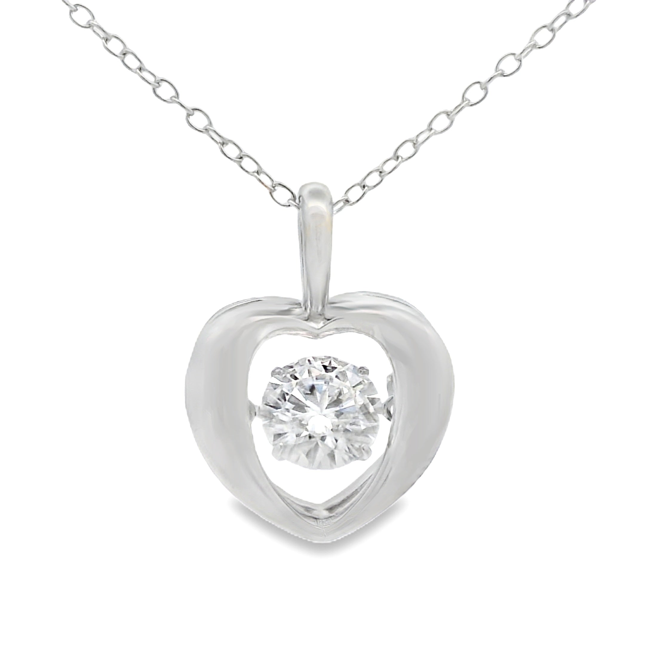 1.00ct Moissanite Heart Love Pendant Sterling Silver on sale at MyriadMart