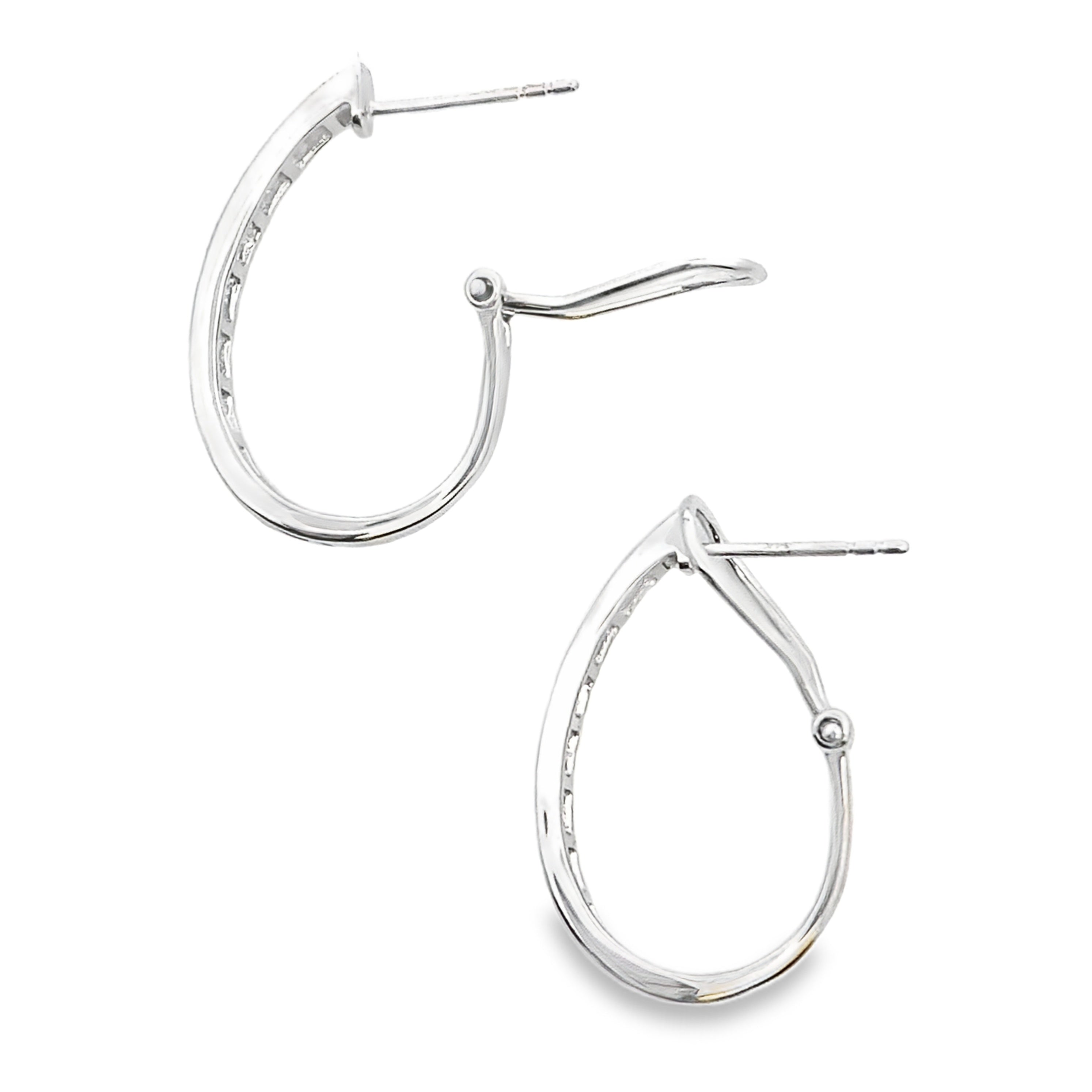 1.00ct Diamond Hoop Earrings 14KT White Gold on sale at MyriadMart