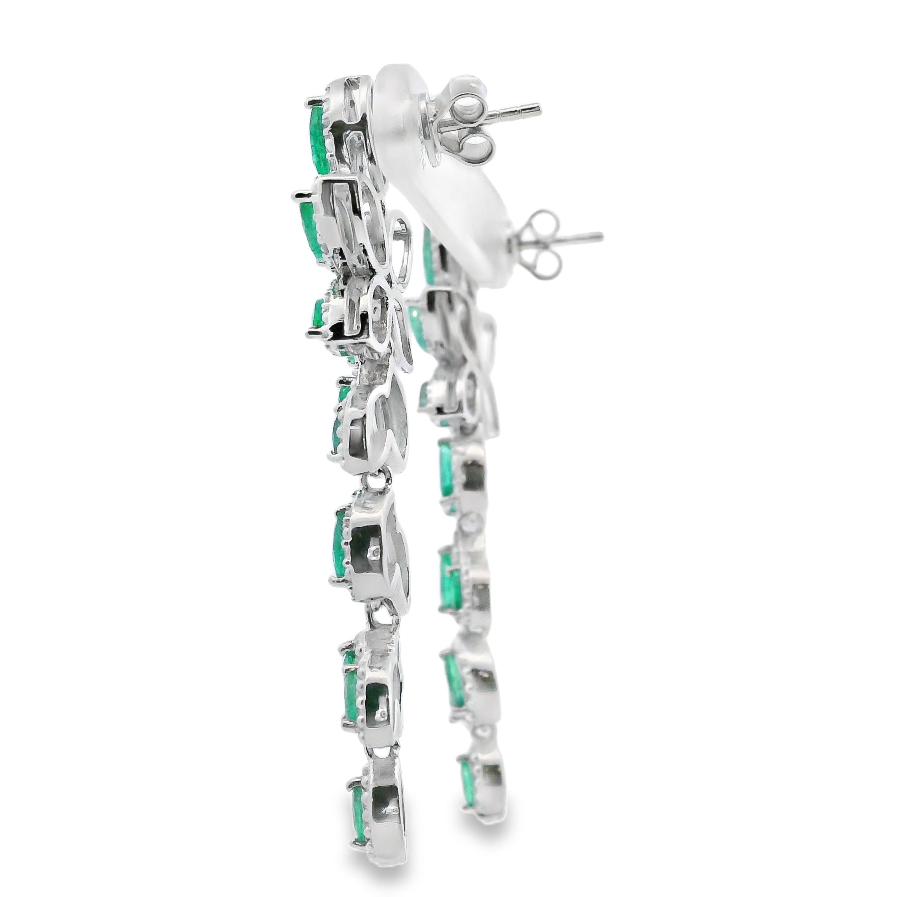 2.02ct Emerald Zircon Dangle Earrings Sterling Silver on sale at MyriadMart