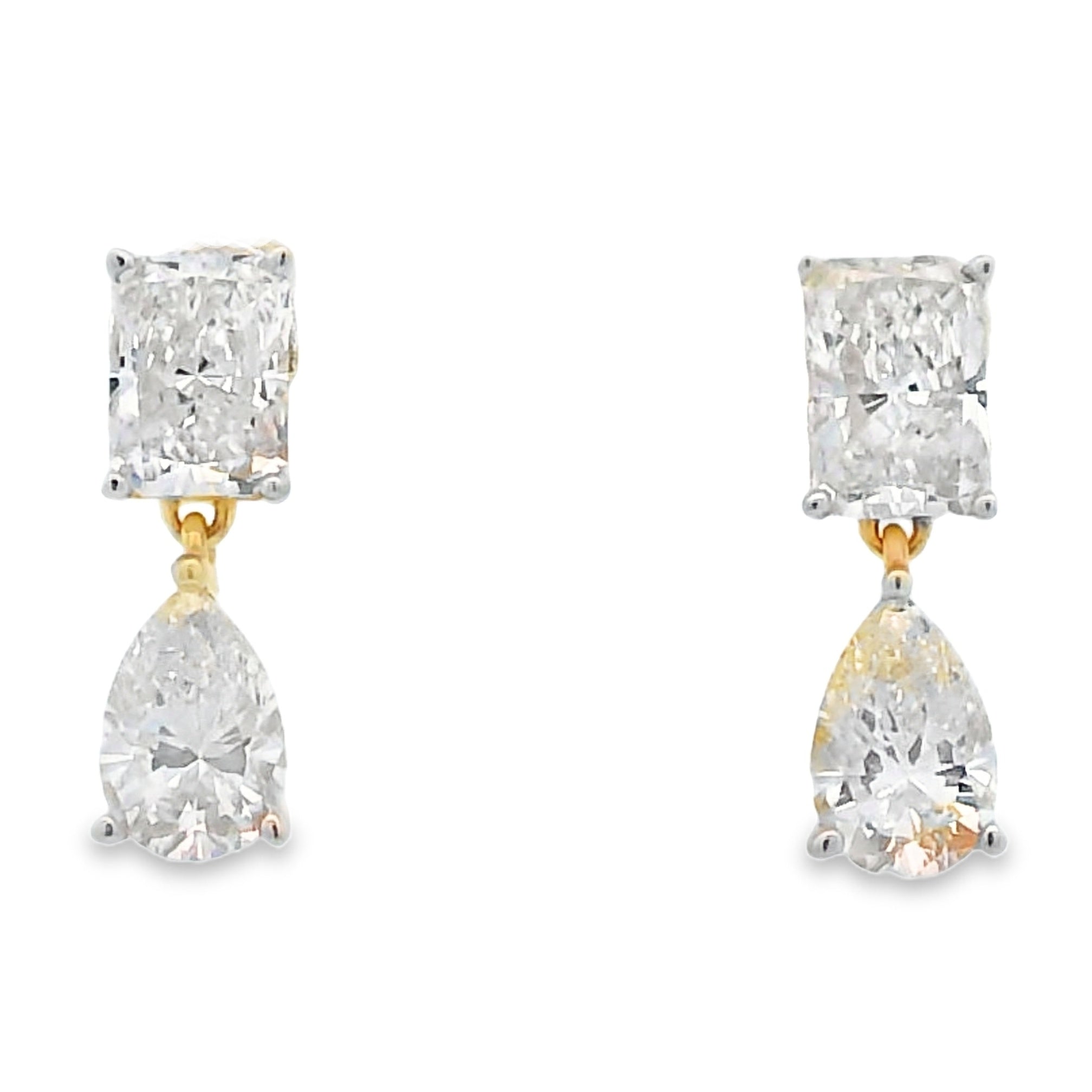2.50ct Lab Grown Diamond Earrings 14KT Yellow Gold on sale at MyriadMart