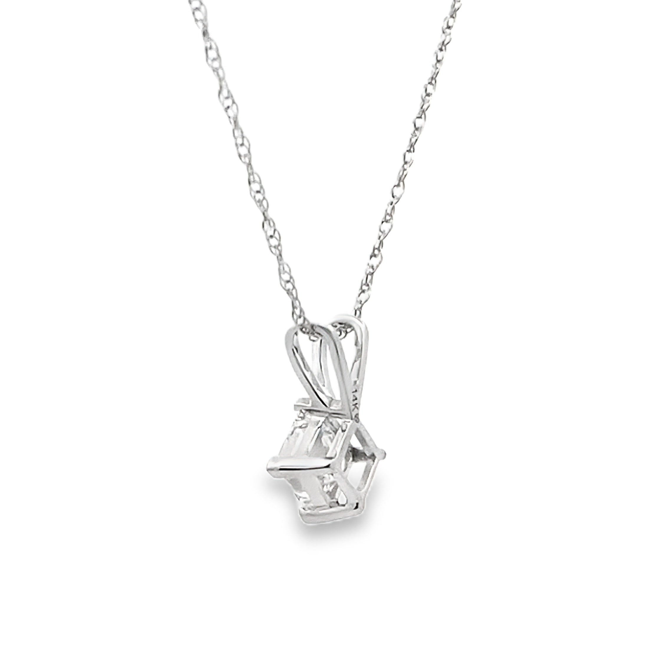 Natural .40ct Lab Grown Diamond Pendant 14KT White Gold on sale at MyriadMart
