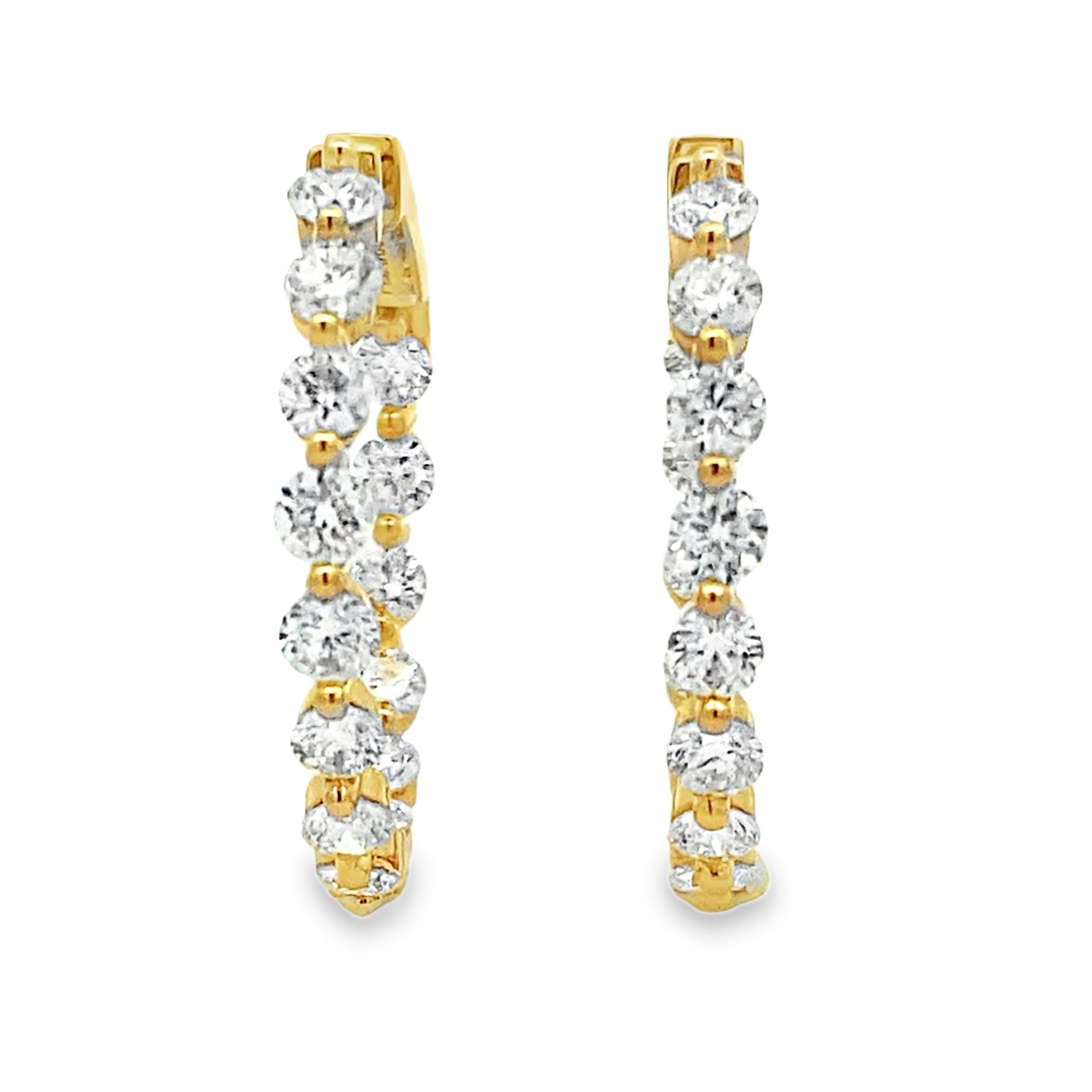 3.10ct Lab Grown Diamond Hoop Earrings Sterling Silver on sale at MyriadMart