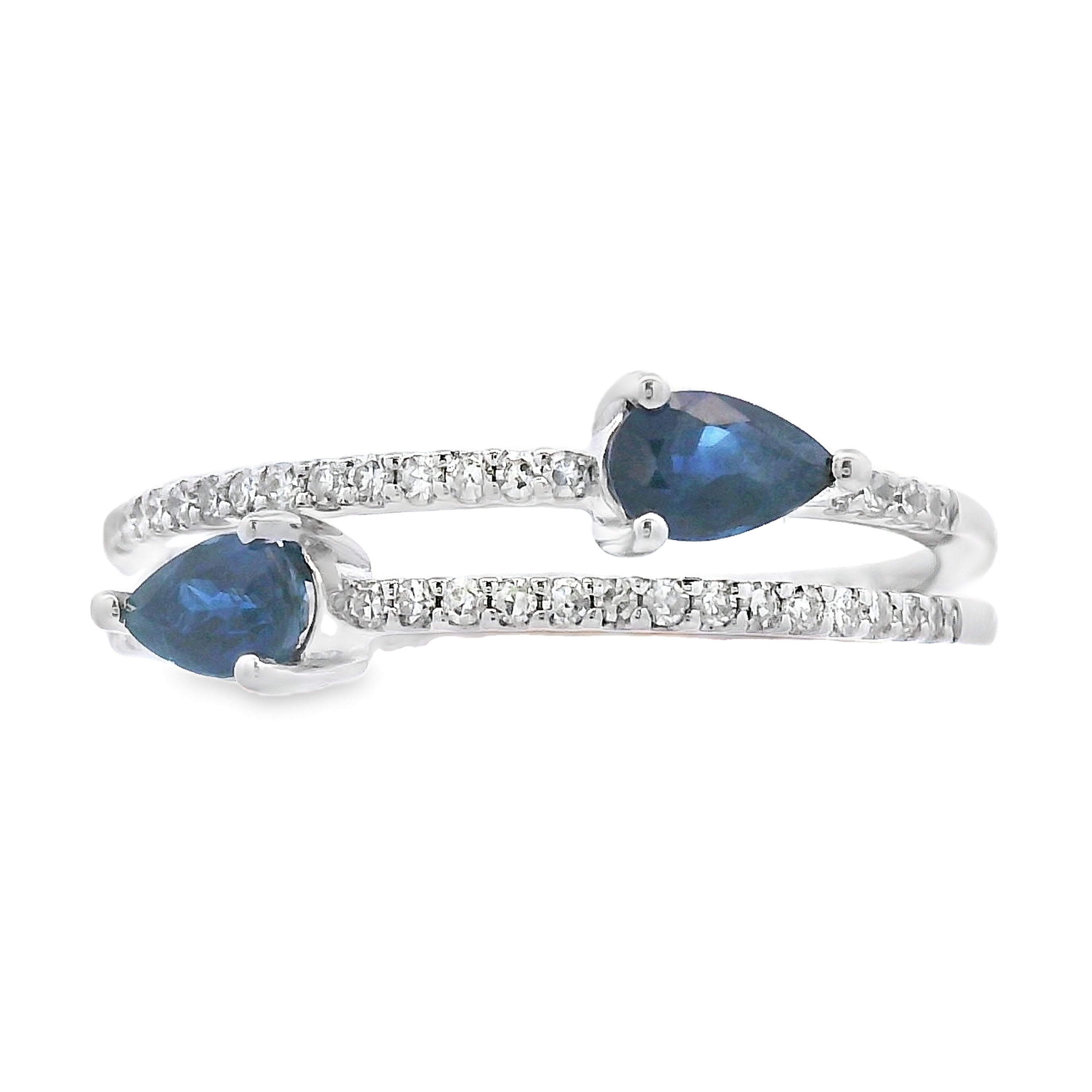 .70ct Sapphire Diamond Ring 14KT White Gold on sale at MyriadMart