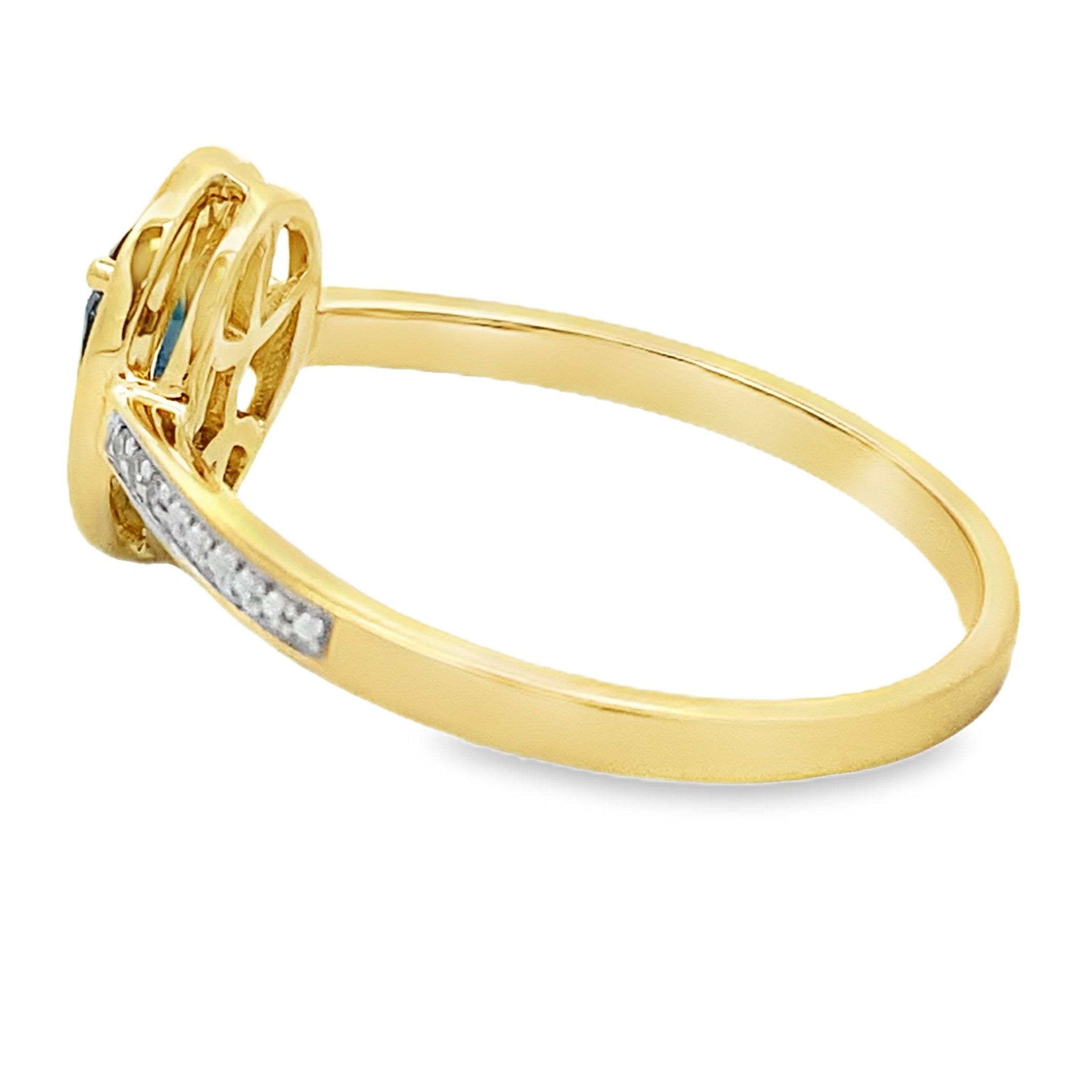 .54ct Sapphire Diamond Ring 10KT Yellow Gold on sale at MyriadMart