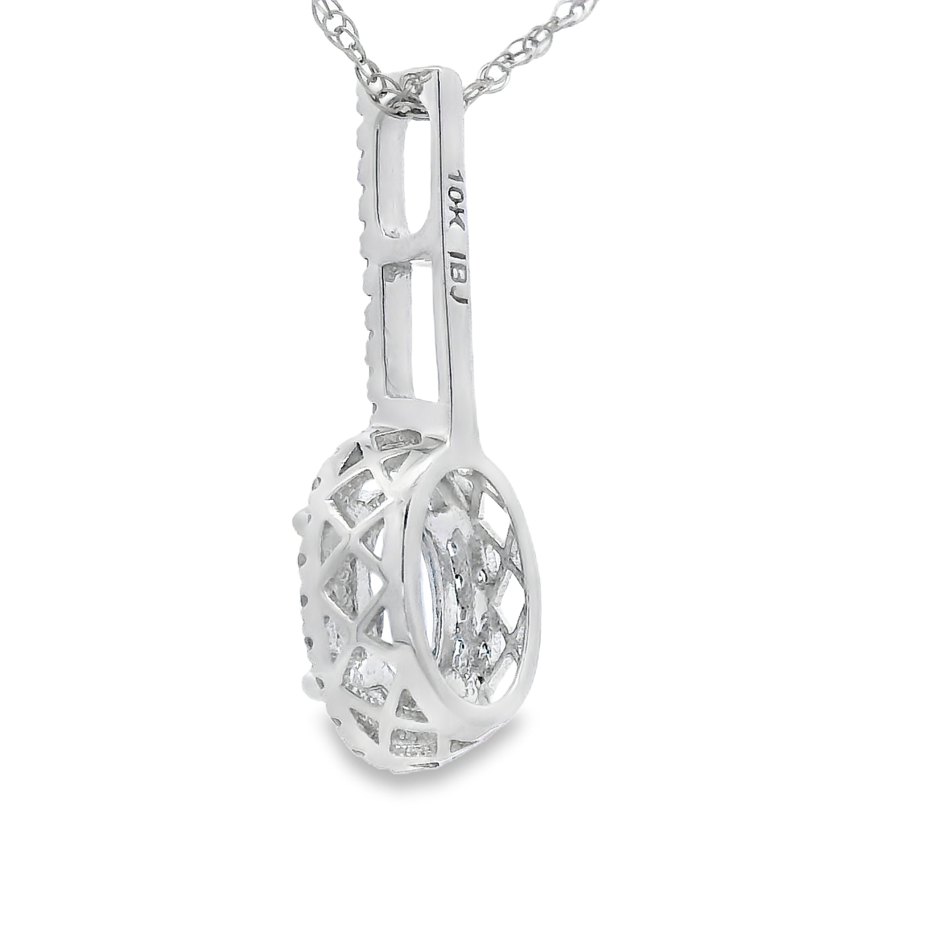 Aquamarine Diamond Fashion Pendants 10KT White Gold on sale at MyriadMart