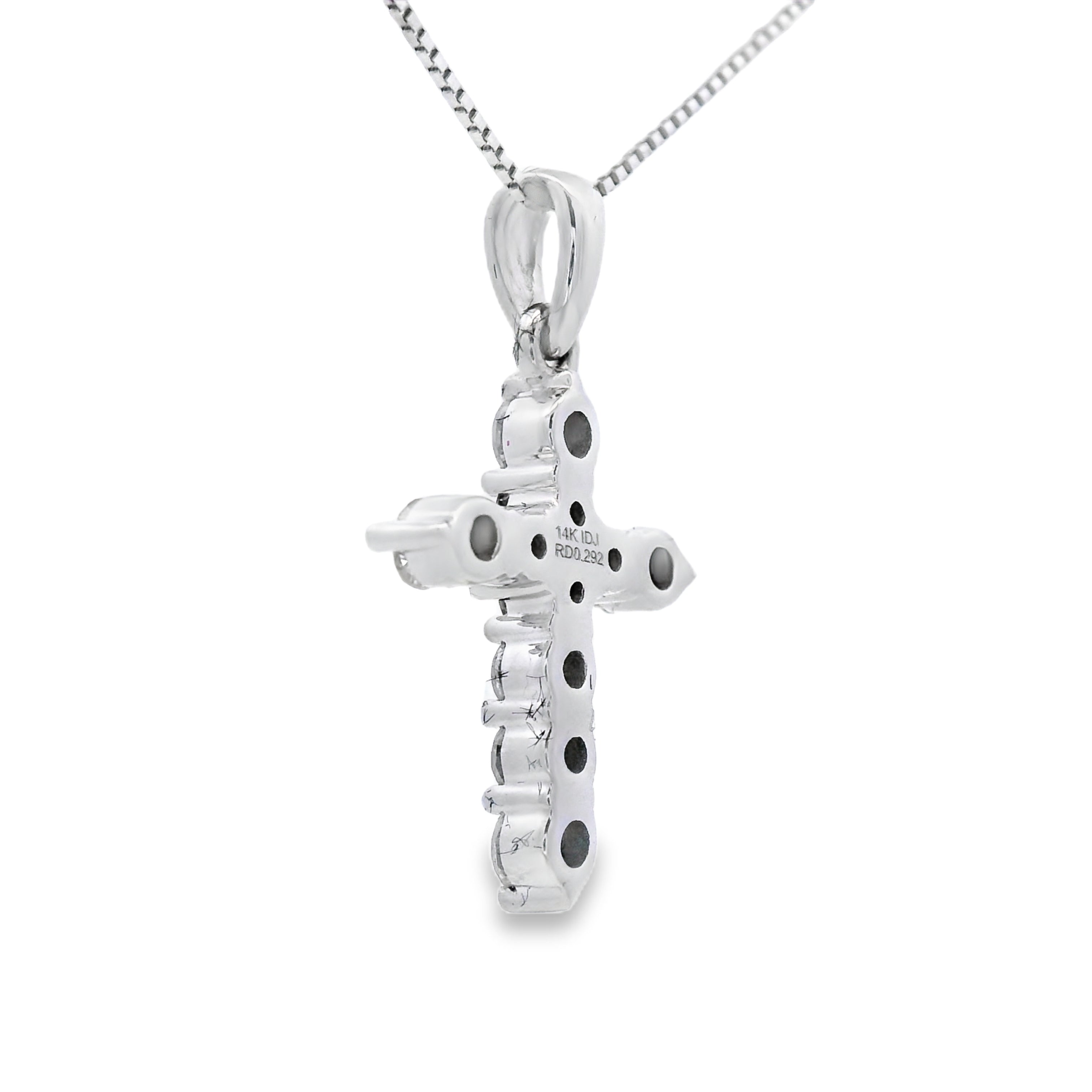 .30ct Diamond Cross Religious Pendant 14KT White Gold on sale at MyriadMart