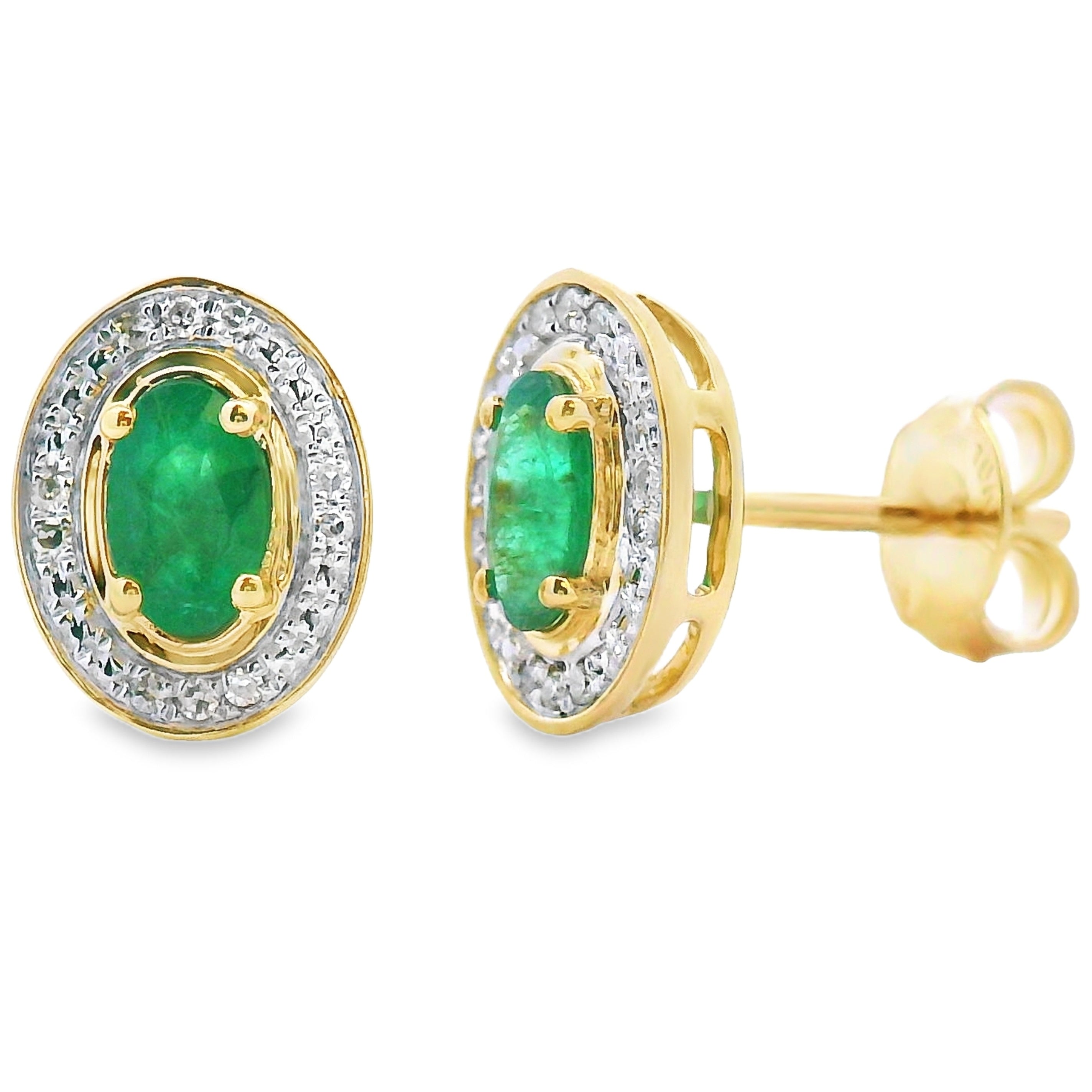 .38ct Emerald Diamond Earrings 10KT Yellow Gold on sale at MyriadMart