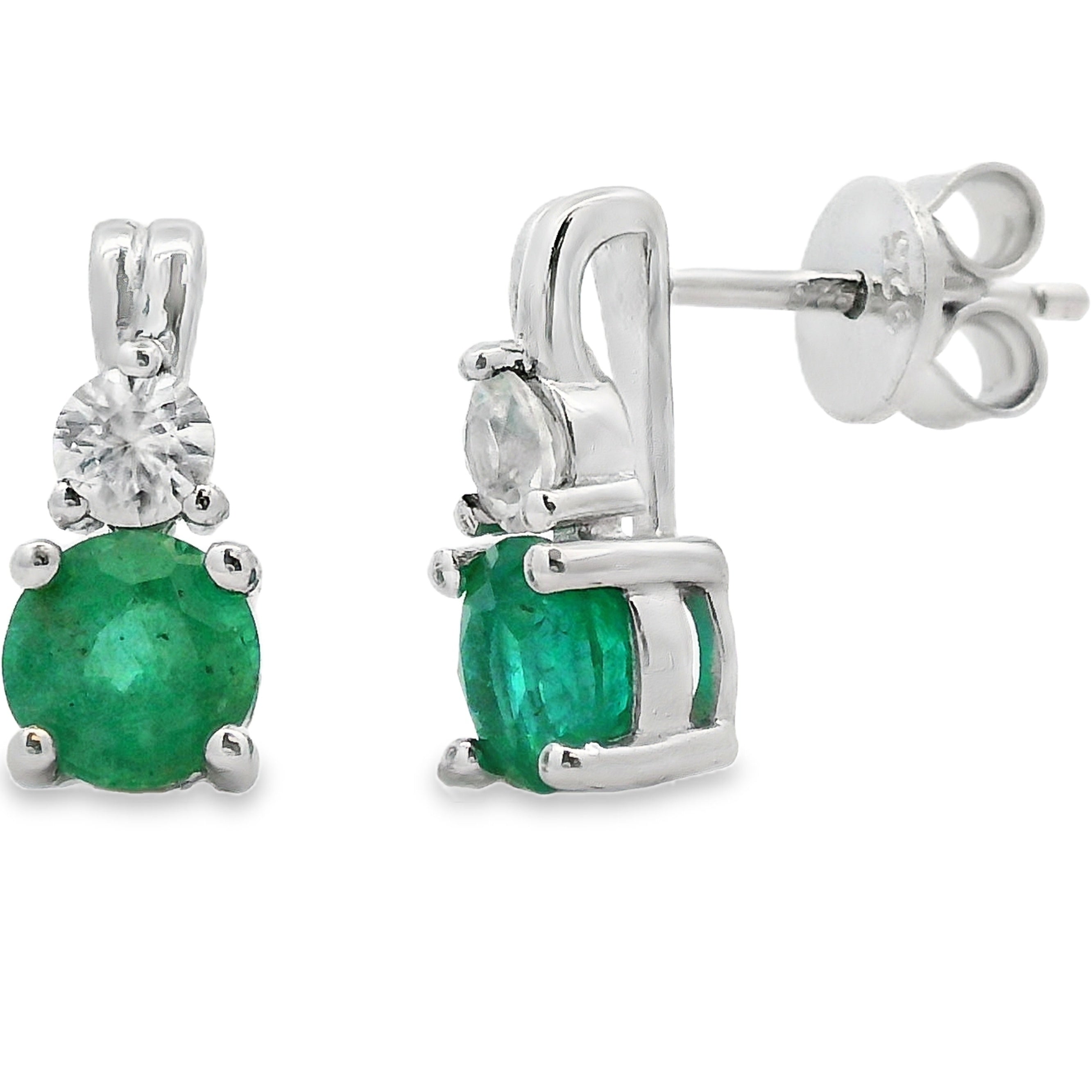 1.32ct Emerald Zircon Earrings Sterling Silver on sale at MyriadMart