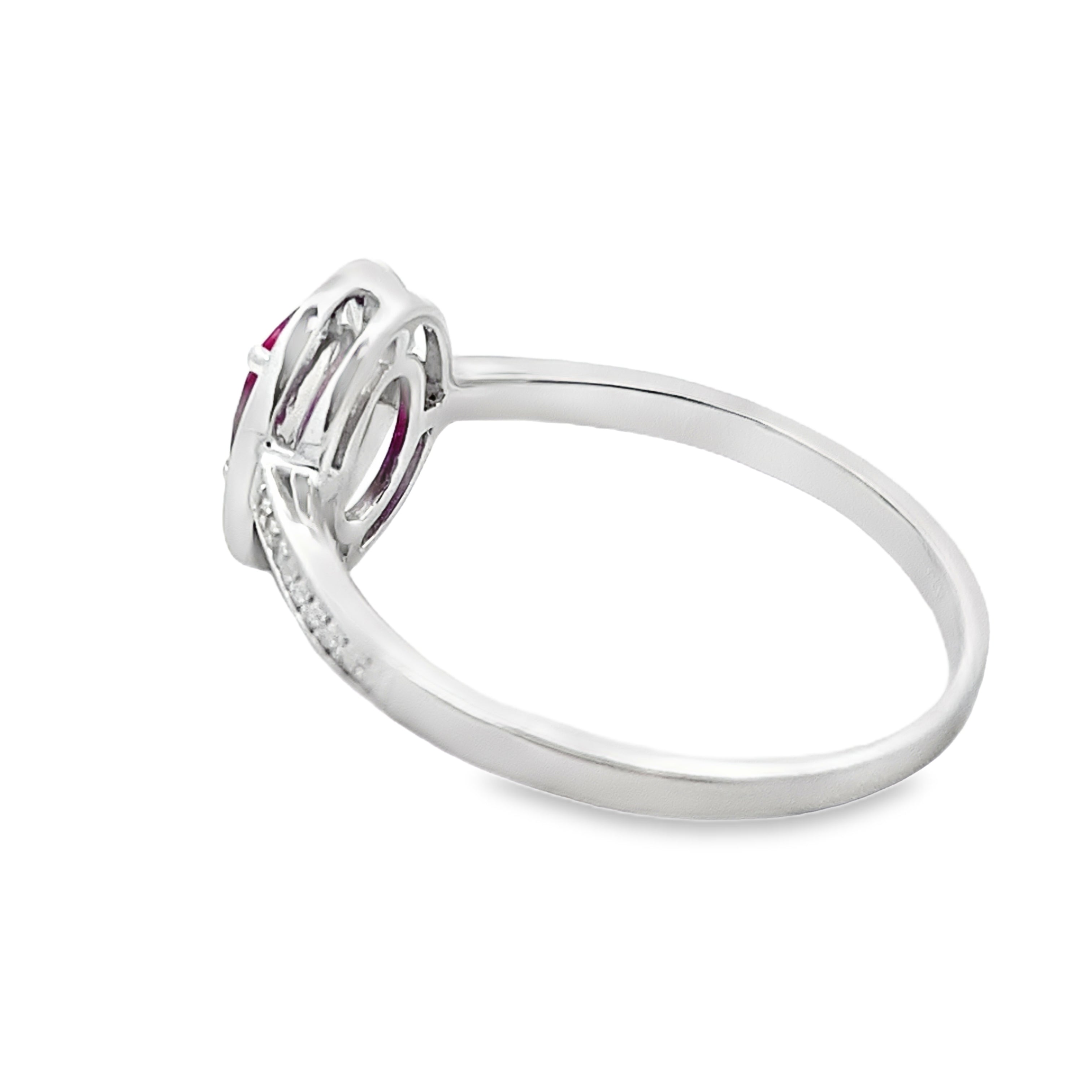 .67ct Ruby Diamond Ring 10KT White Gold on sale at MyriadMart