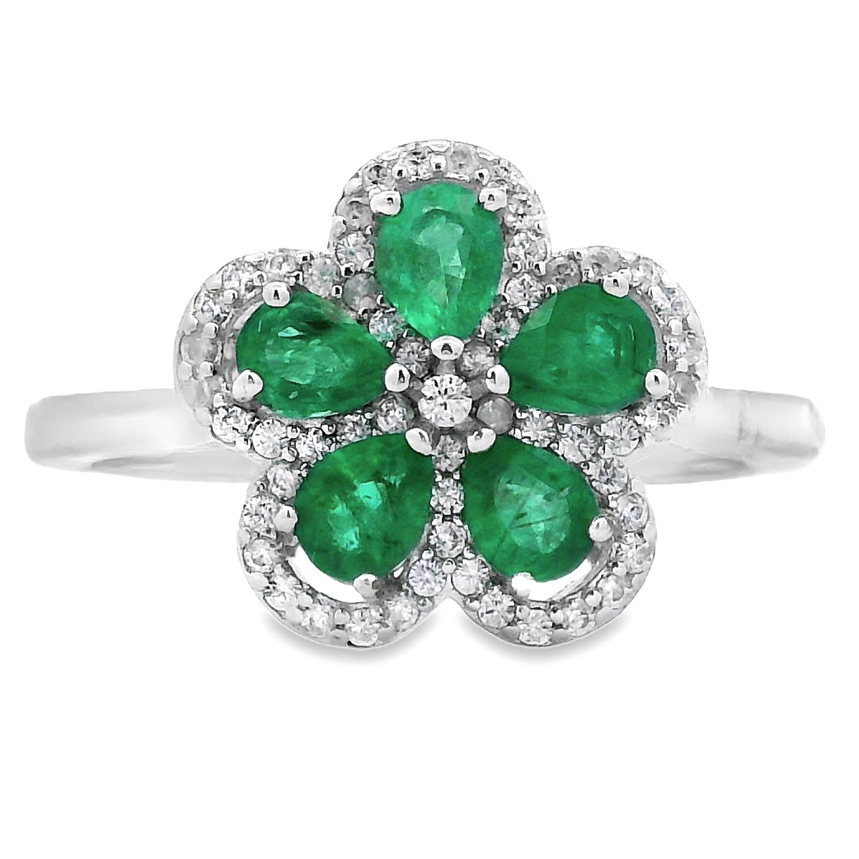 1.01ct Emerald Zircon Ring Sterling Silver on sale at MyriadMart