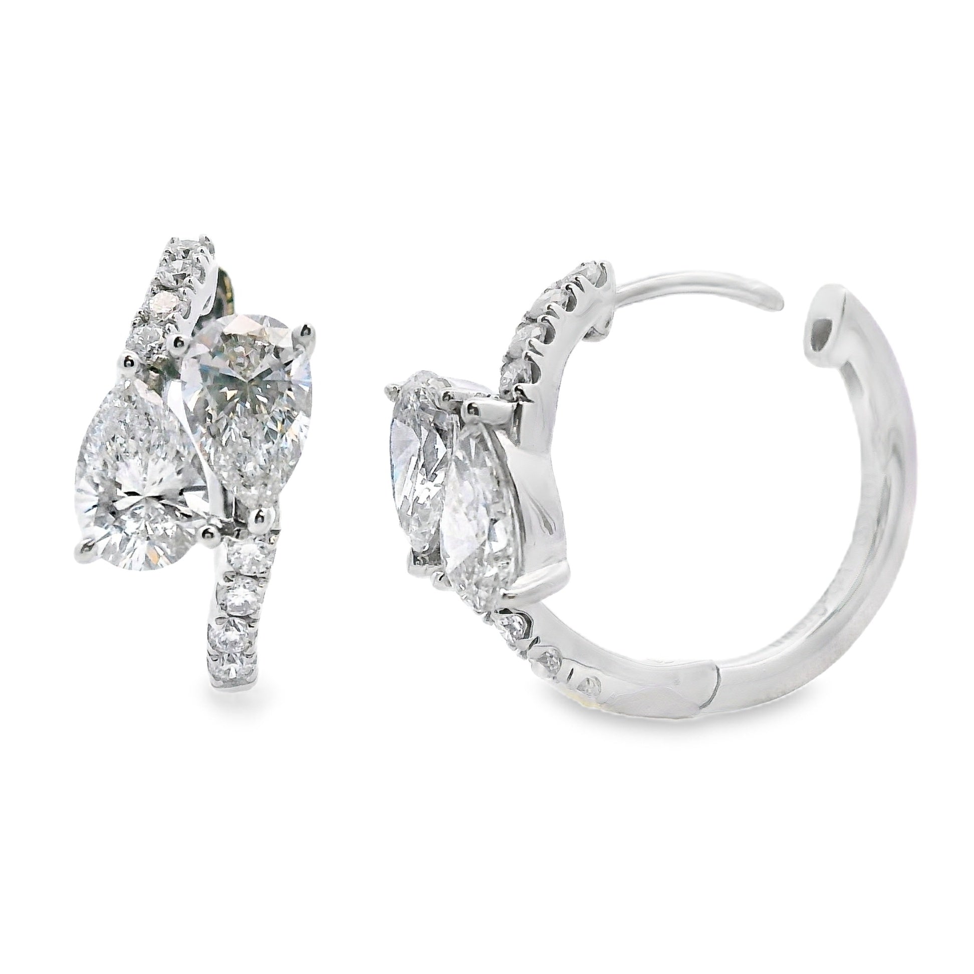 1.50ct Lab Grown Diamond Hoop Earrings 10KT White Gold on sale at MyriadMart