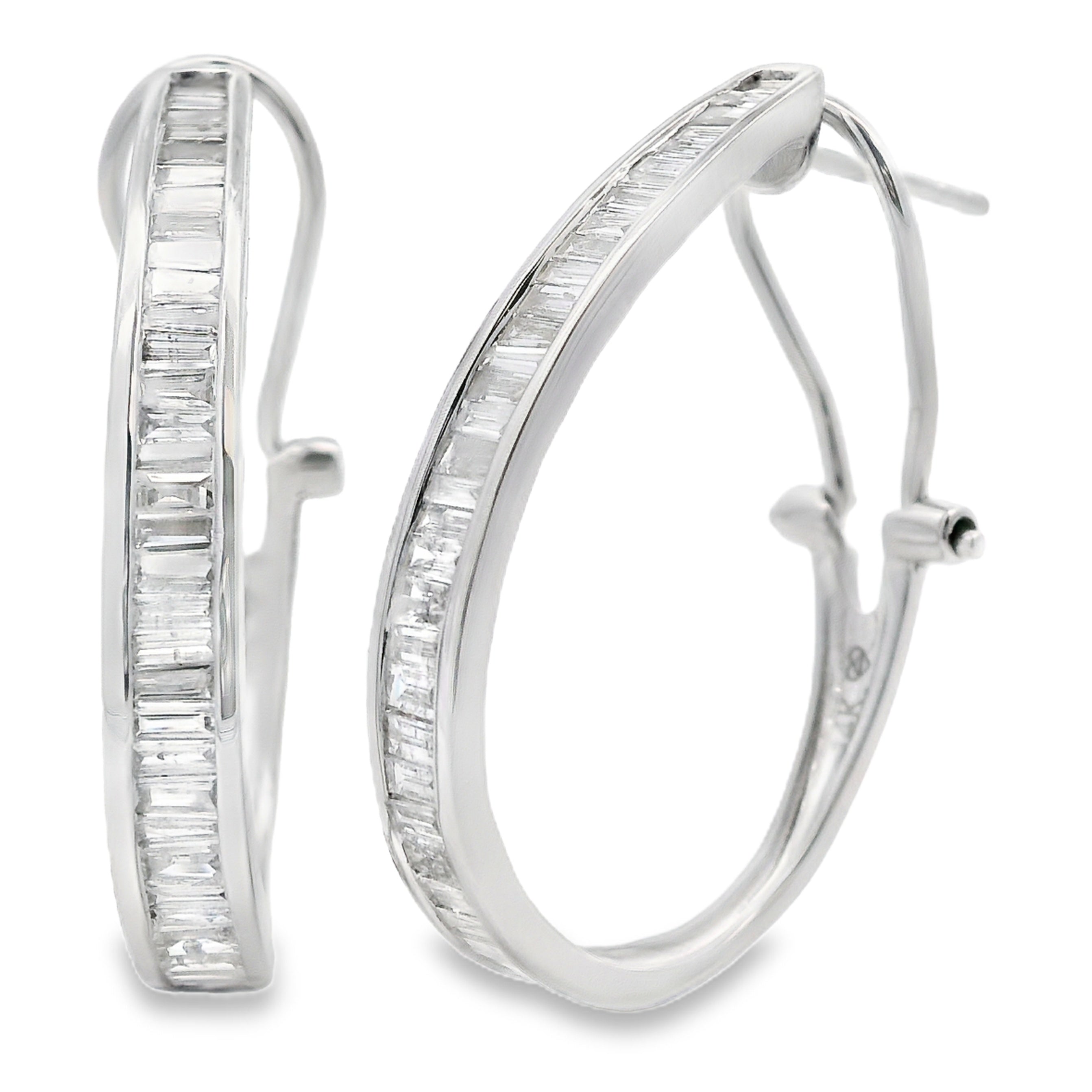1.00ct Diamond Hoop Earrings 14KT White Gold on sale at MyriadMart