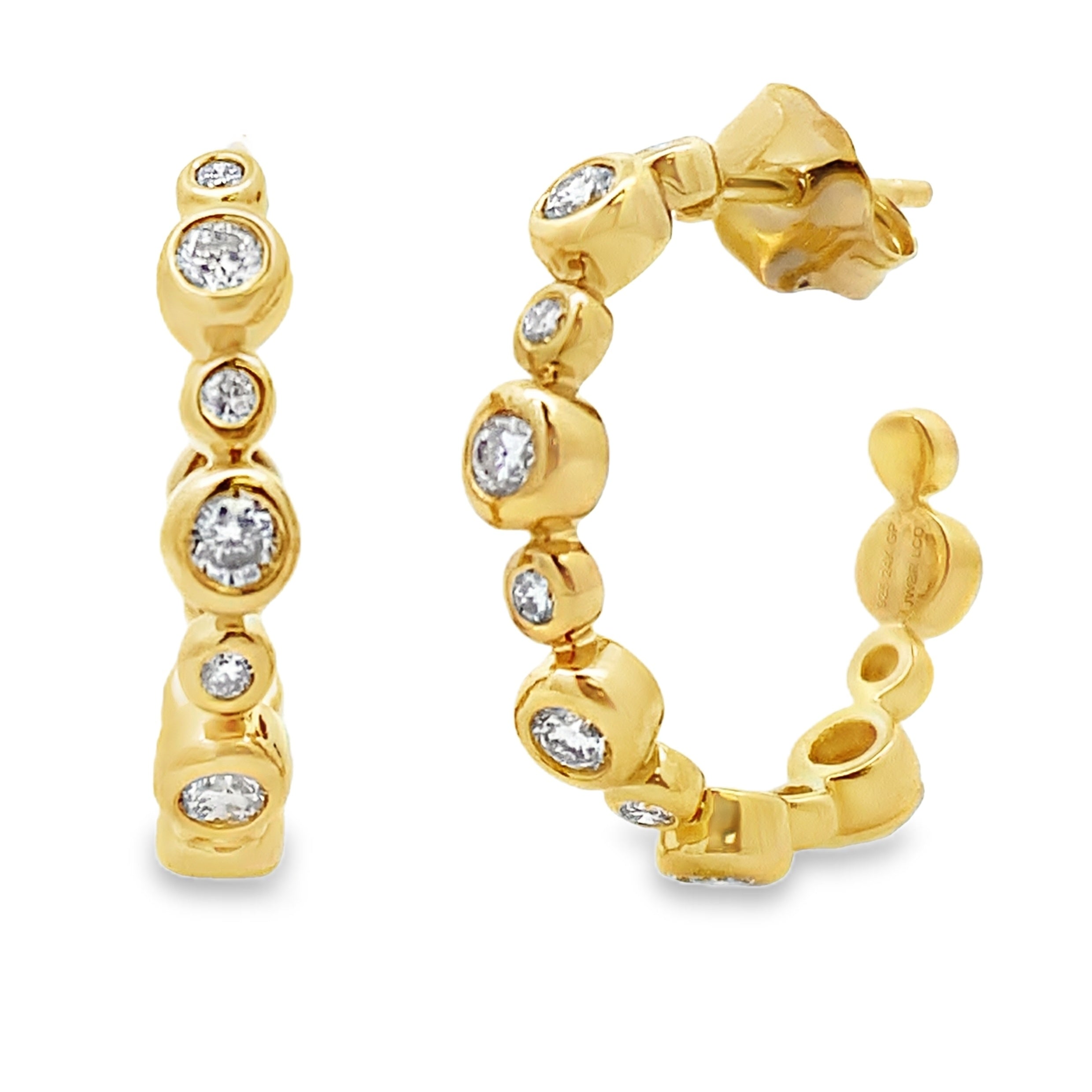 .50ct Hoop Earrings Gold plated Sterling Silver on sale at MyriadMart