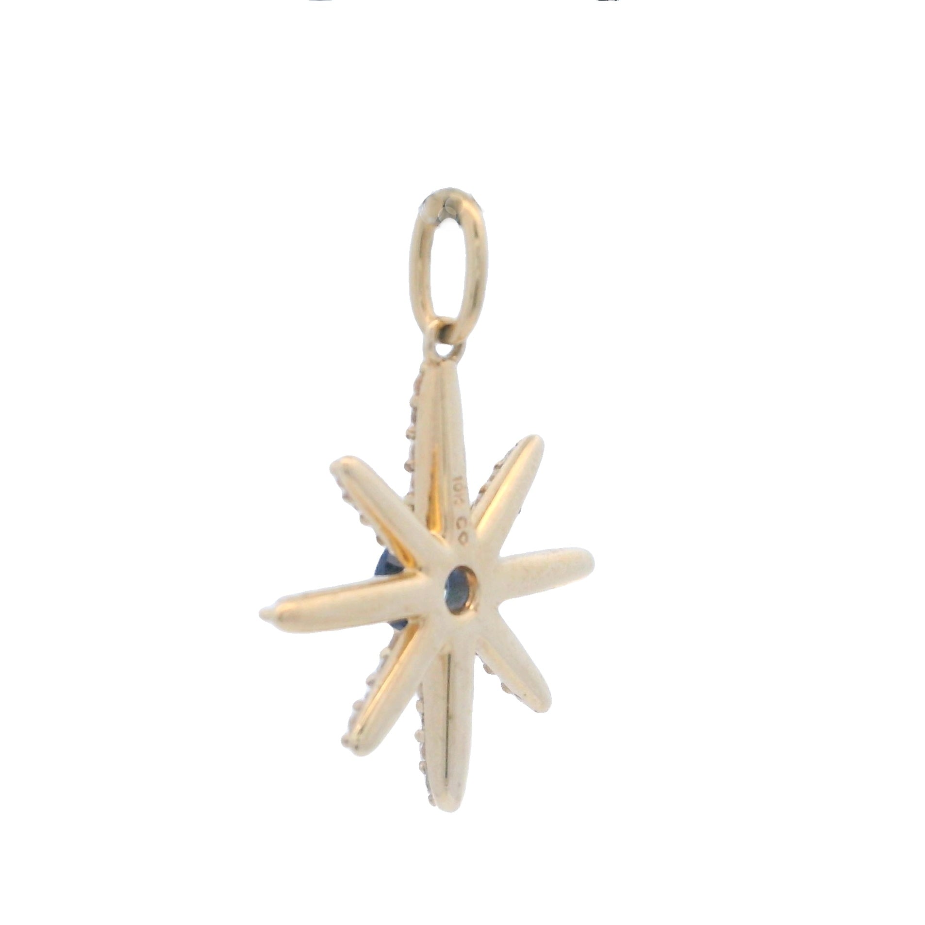Genuine Created Sapphire Star Pnd 10KT Yellow Gold