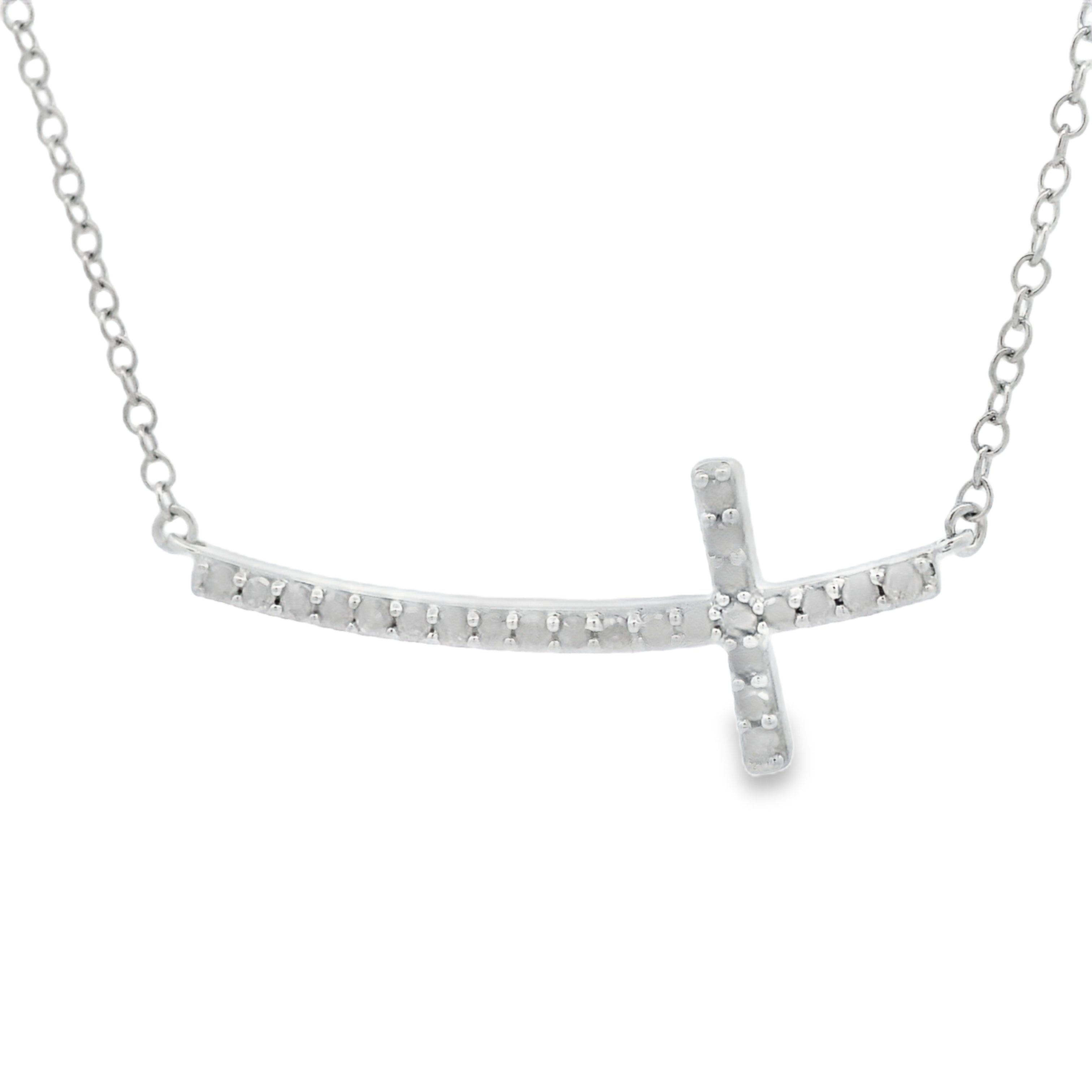 .26ct Diamond Cross Religious Pendant Sterling Silver on sale at MyriadMart