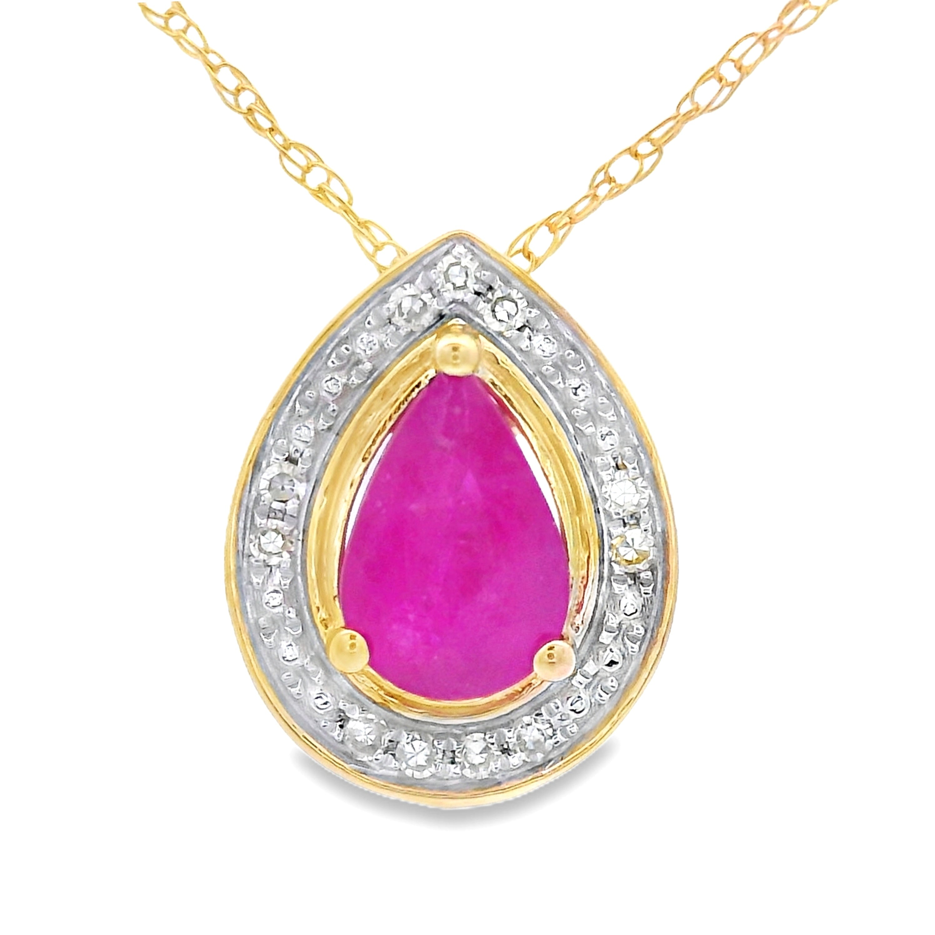 .53ct Ruby Diamond Fashion Pendants 10KT Yellow Gold on sale at MyriadMart