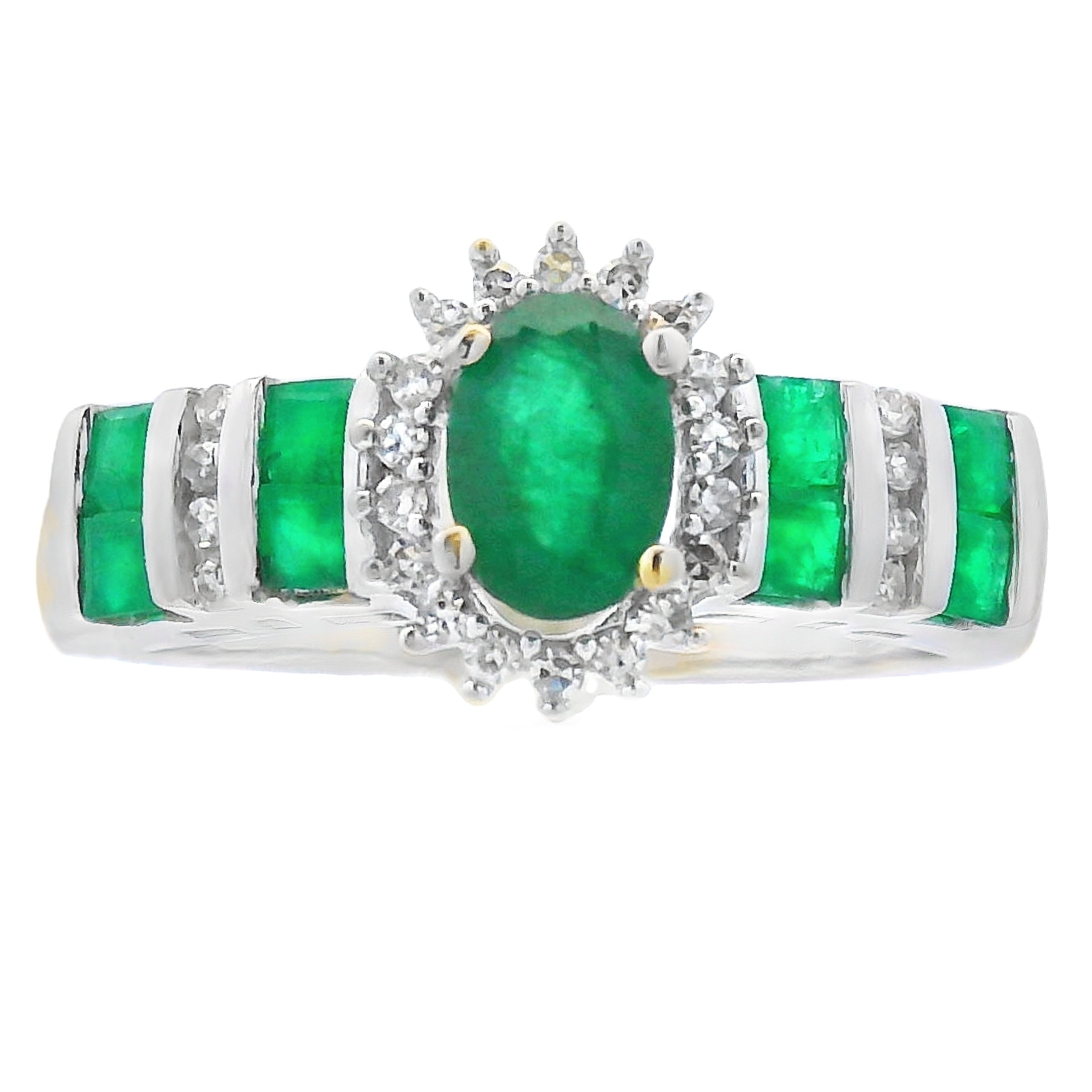 .80ct Emerald Diamond Ring 10KT White Gold on sale at MyriadMart