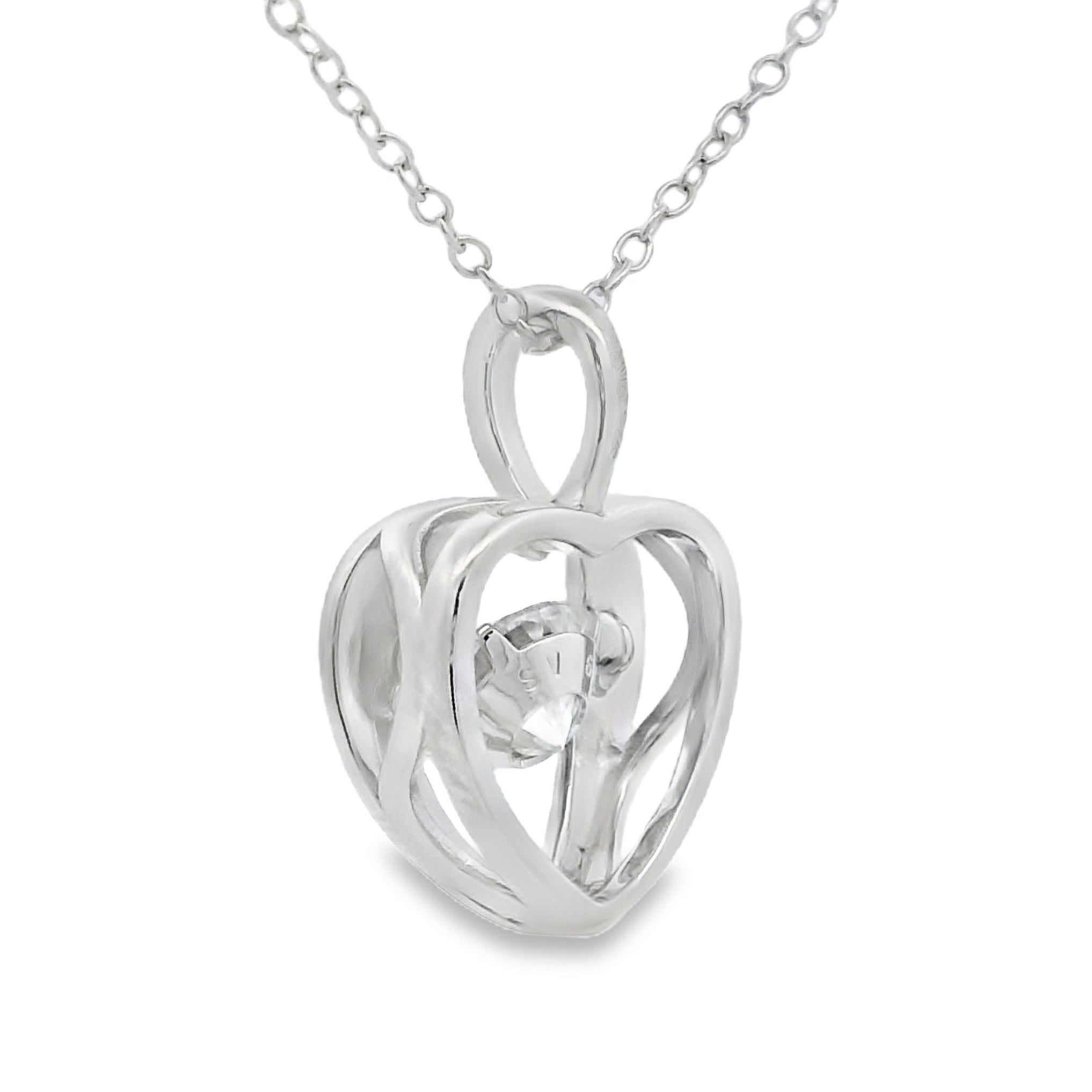 1.00ct Moissanite Heart Love Pendant Sterling Silver on sale at MyriadMart