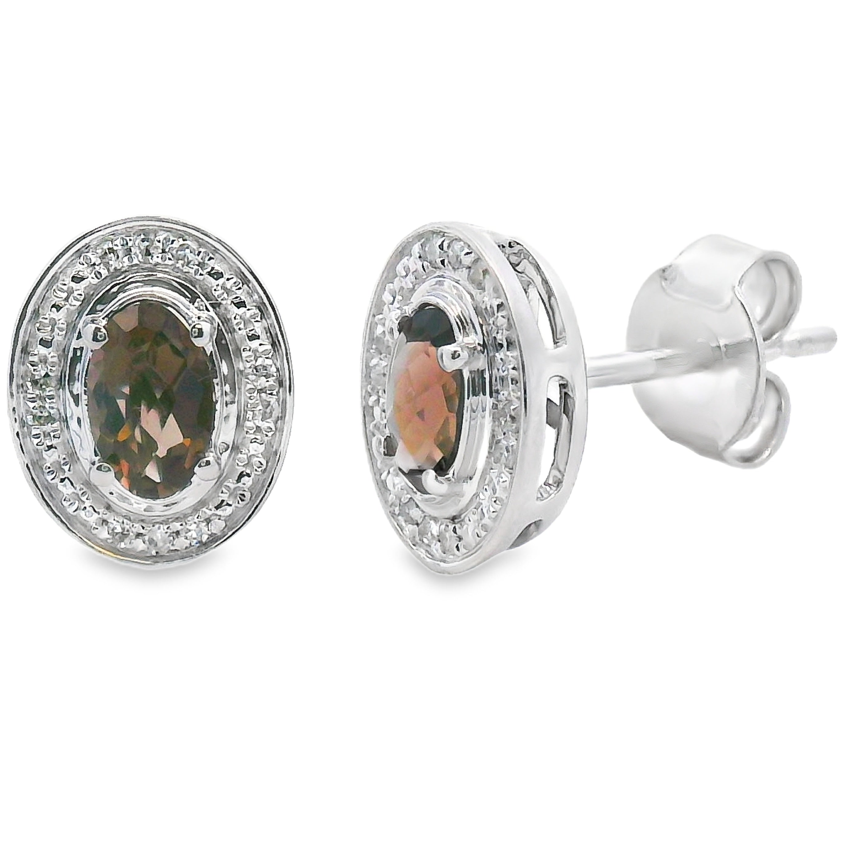 .45ct Quartz Diamond Earrings 10KT White Gold on sale at MyriadMart