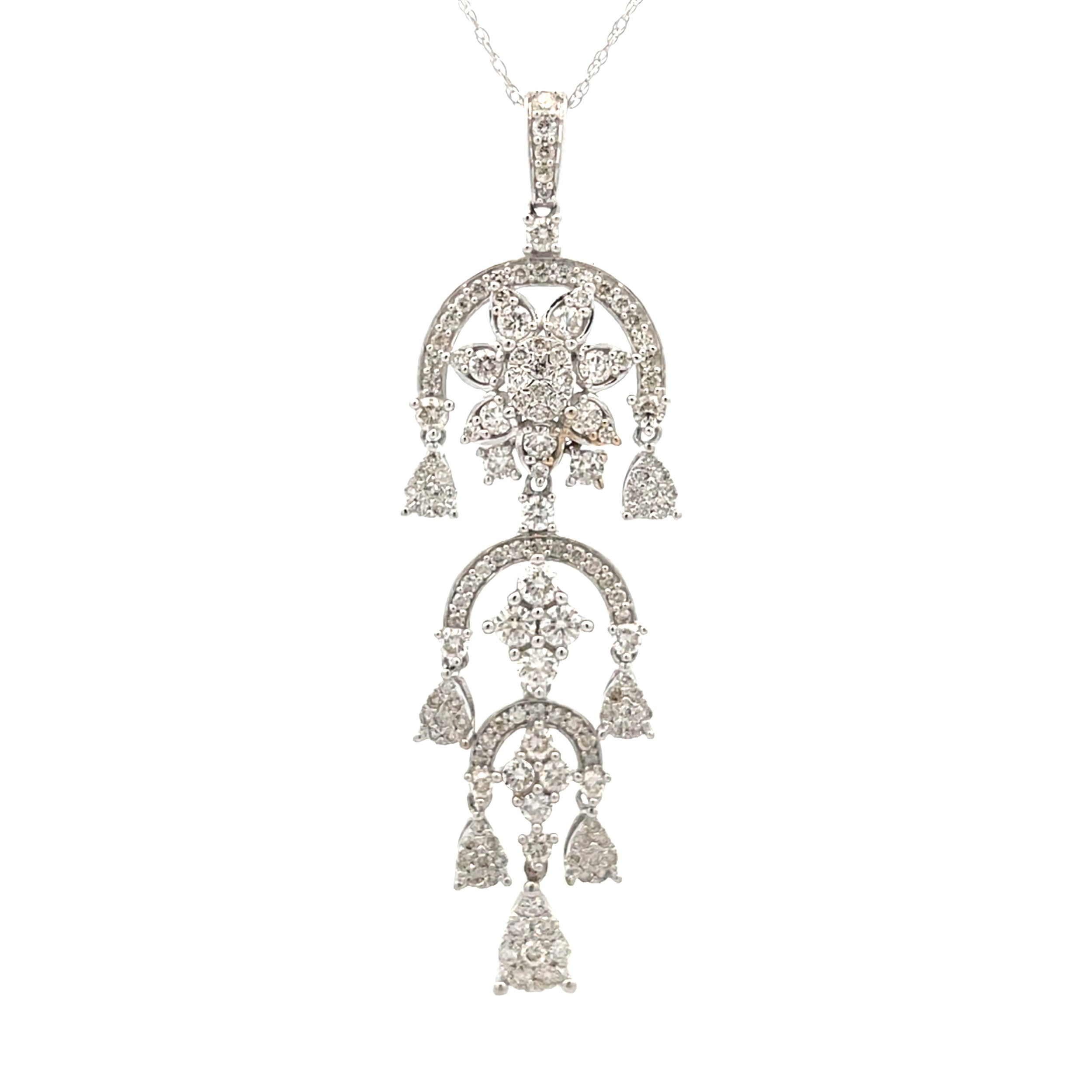 1.50ct Diamond Fashion Pendants 14KT White Gold on sale at MyriadMart