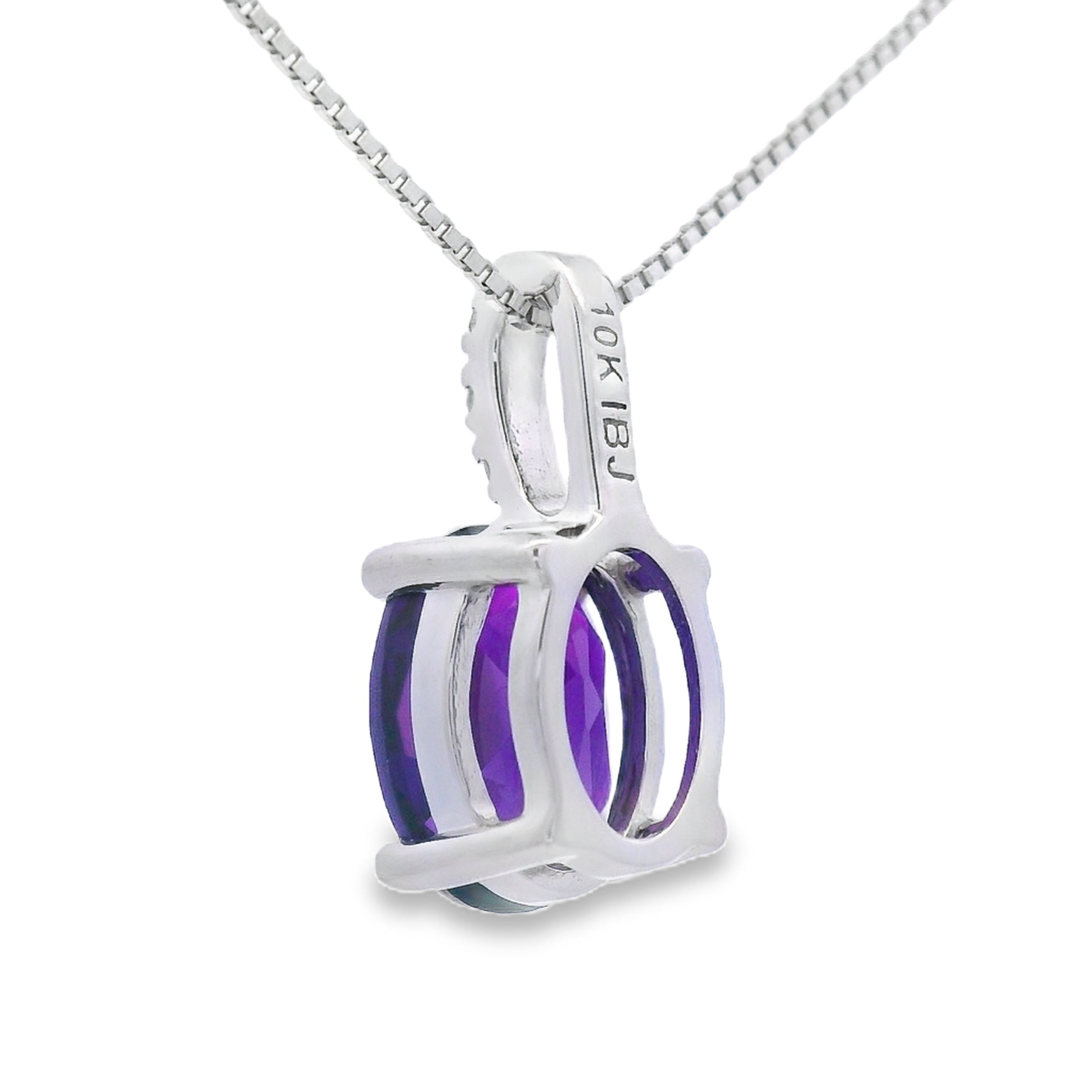 Amethyst Diamond Fashion Pendants 10KT White Gold on sale at MyriadMart