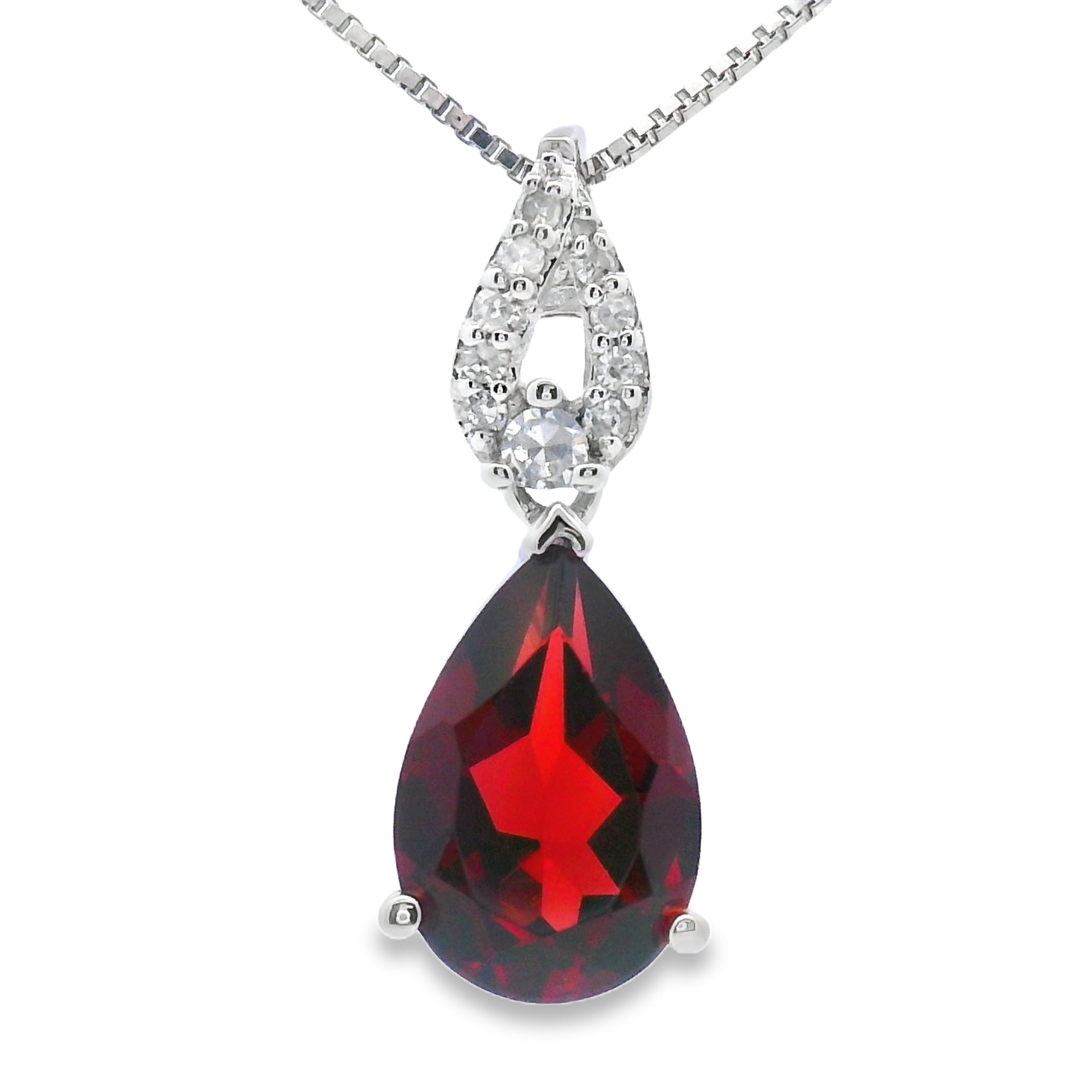 1.38ct Garnet Diamond Fashion Pendants 10KT White Gold on sale at MyriadMart
