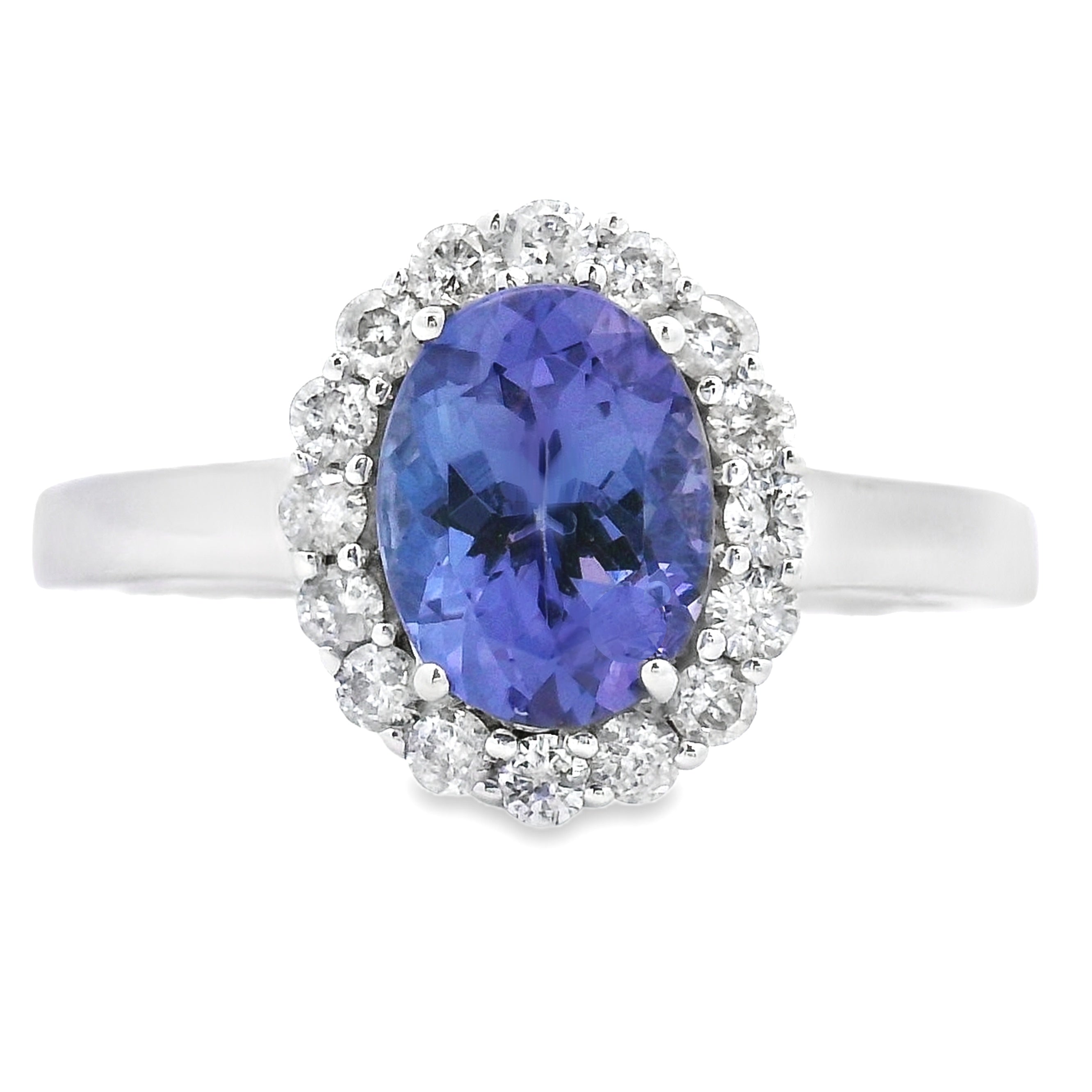 1.55ct Tanzanite Diamond Ring 14KT White Gold on sale at MyriadMart