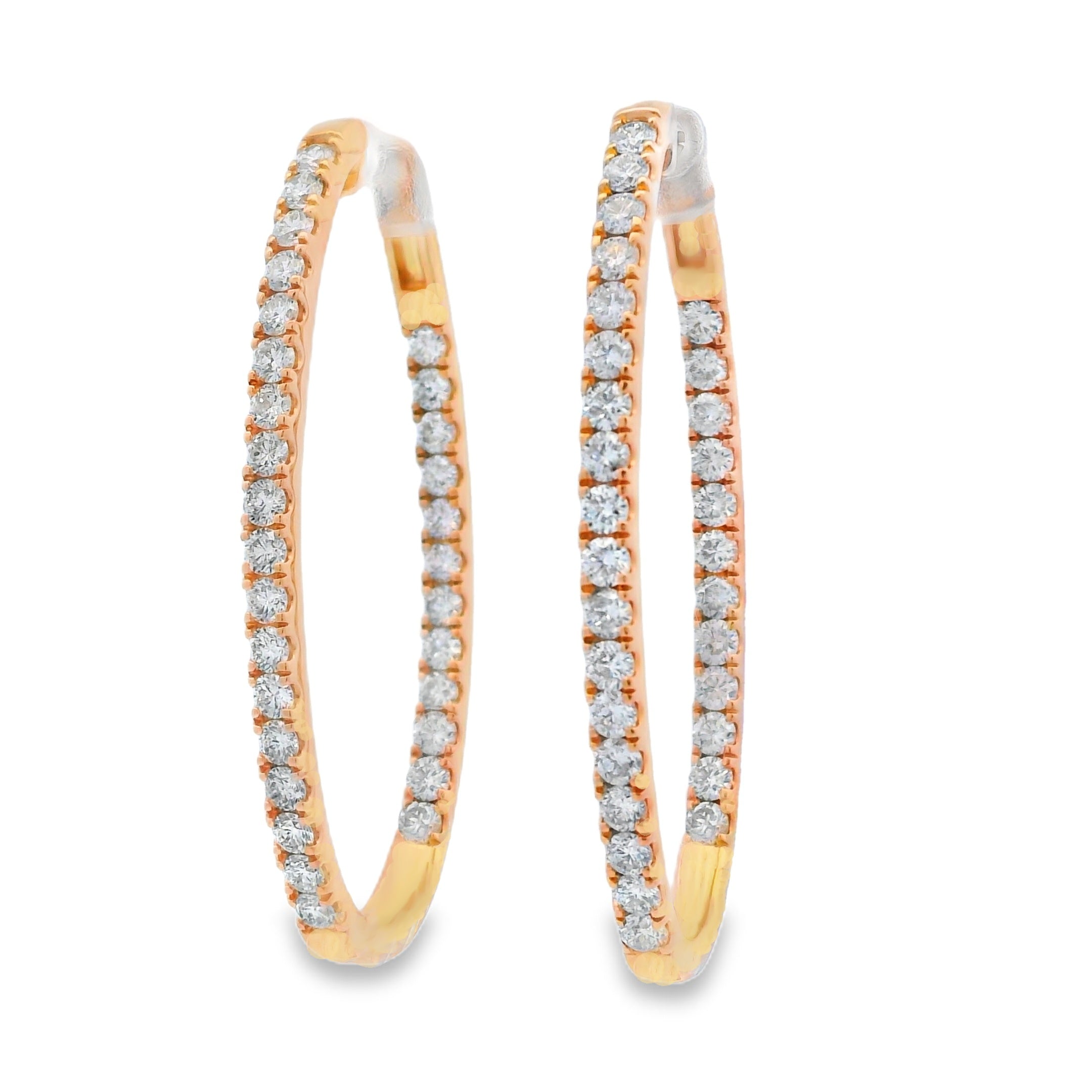 3.00ct Lab Grown Diamond Hoop Earrings 10KT Yellow Gold on sale at MyriadMart