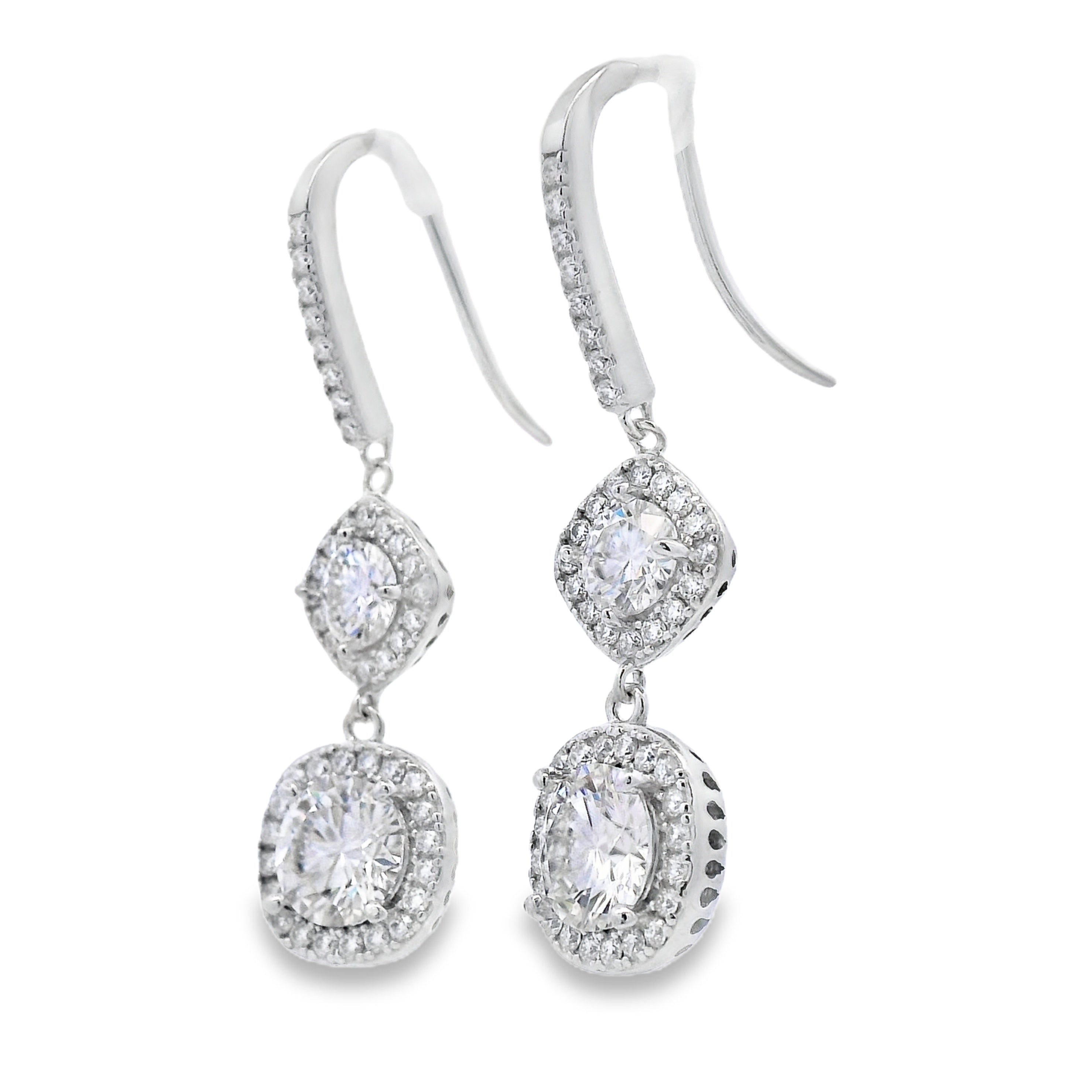 8.51ct Moissanite Dangle Earrings Sterling Silver on sale at MyriadMart