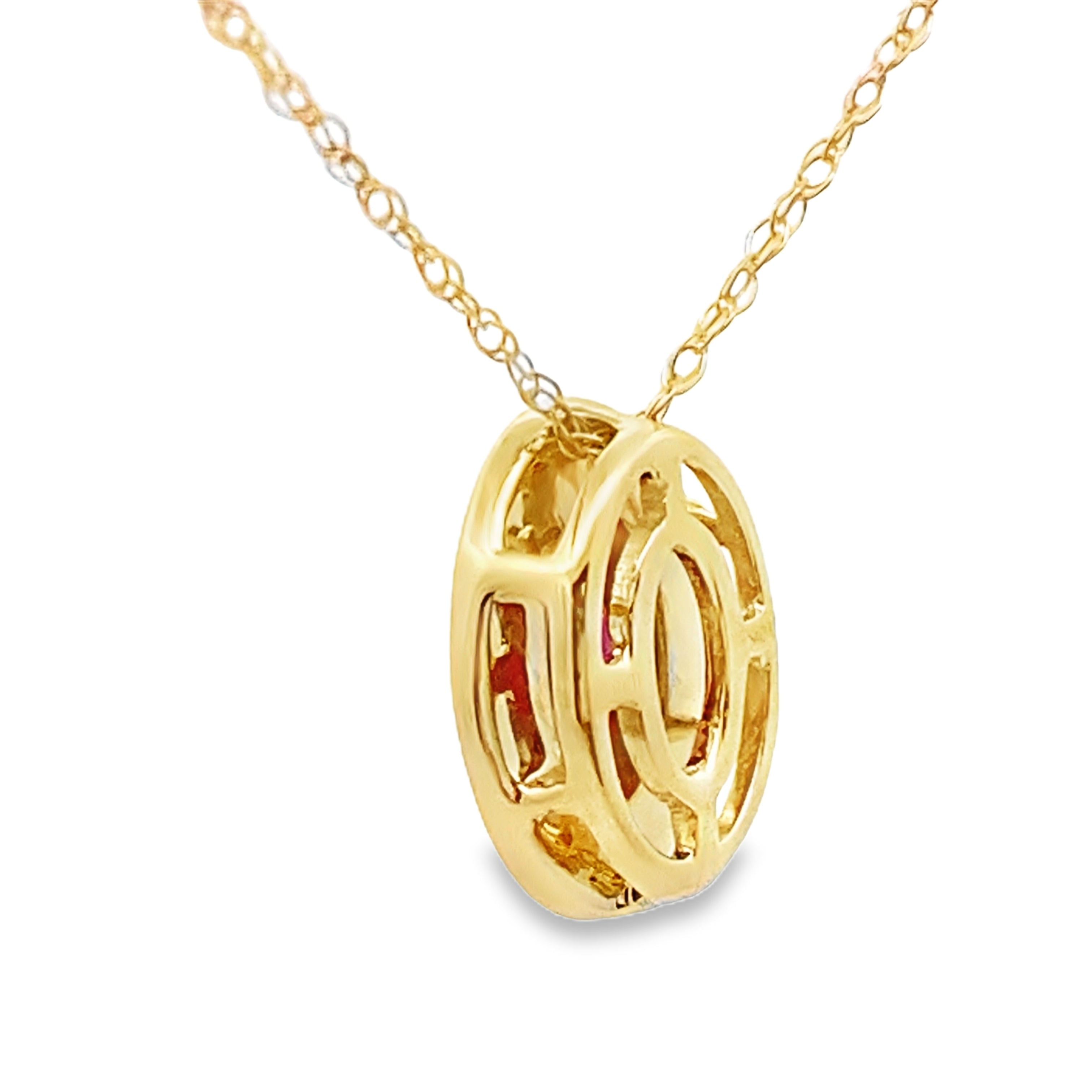 .52ct Garnet Diamond Fashion Pendants 10KT Yellow Gold