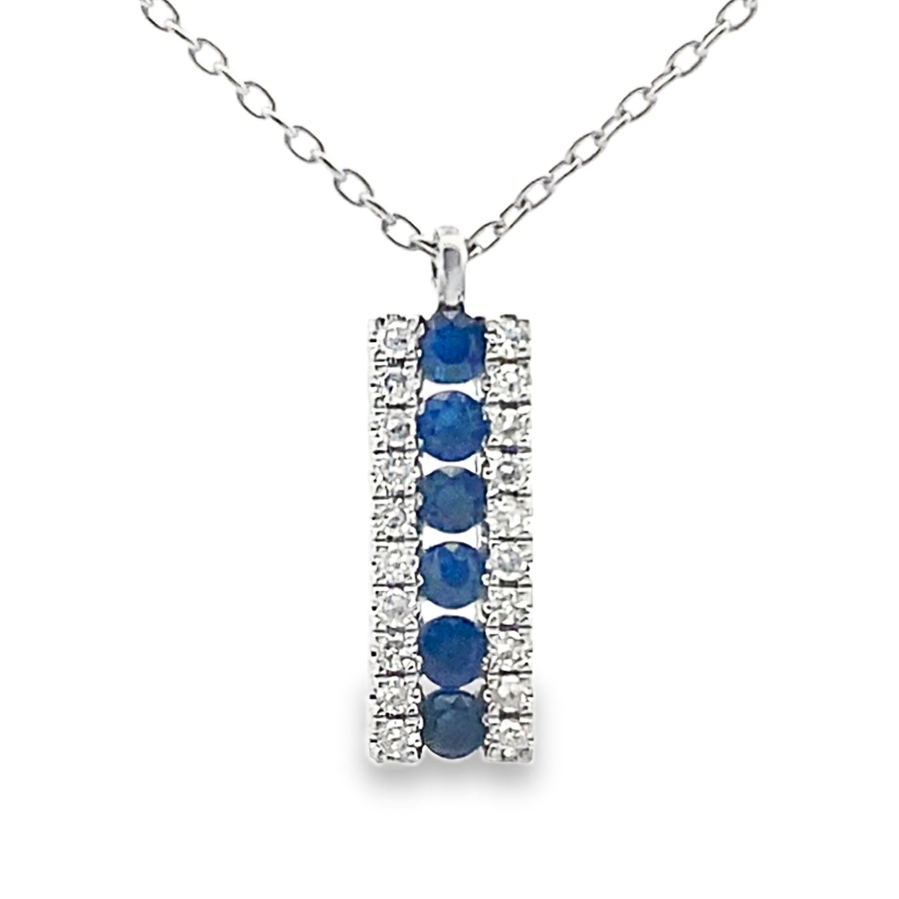 .30ct Sapphire Diamond Fashion Pendants 14KT White Gold on sale at MyriadMart