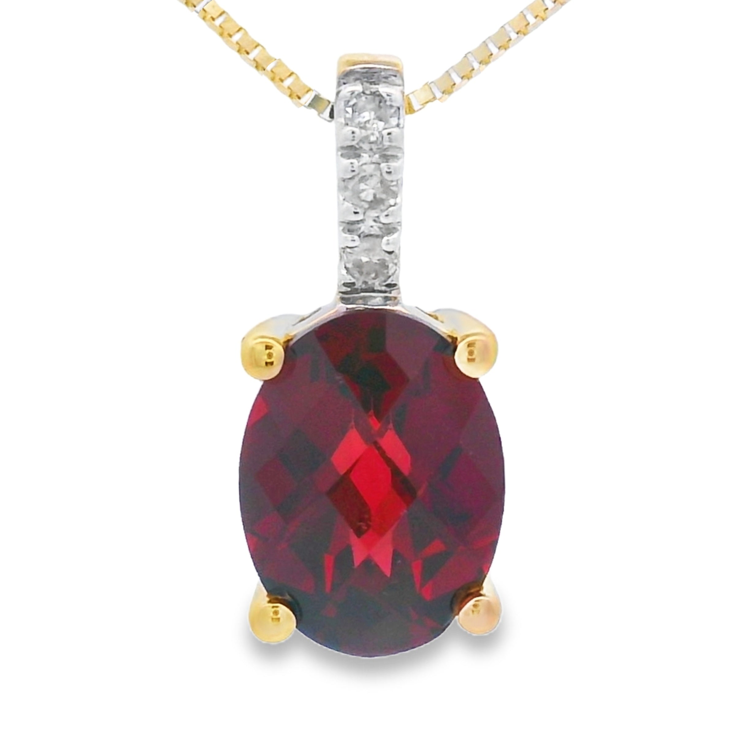 1.34ct Garnet Diamond Fashion Pendants 10KT Yellow Gold on sale at MyriadMart