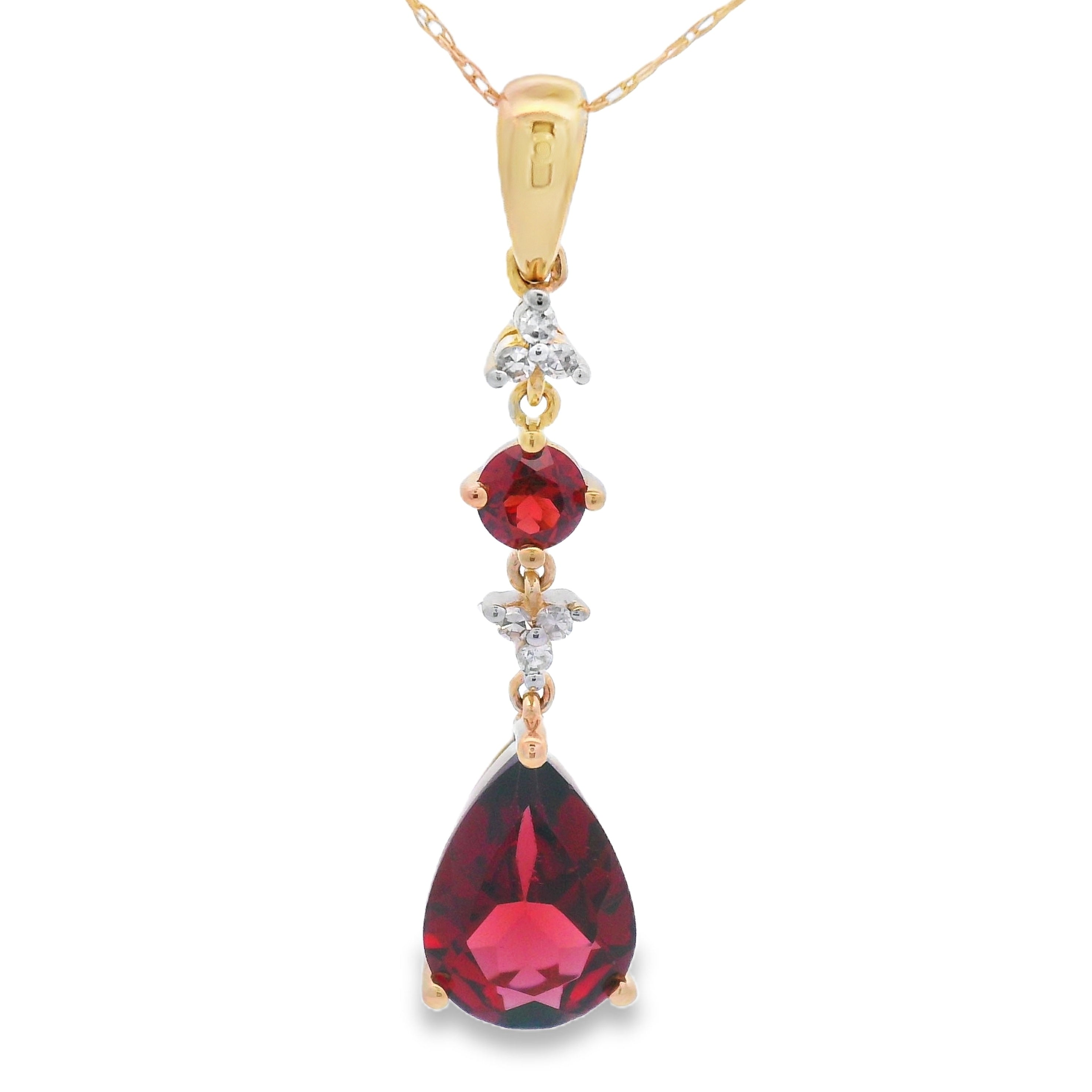 2.25ct Garnet Diamond Fashion Pendants 10KT Yellow Gold on sale at MyriadMart