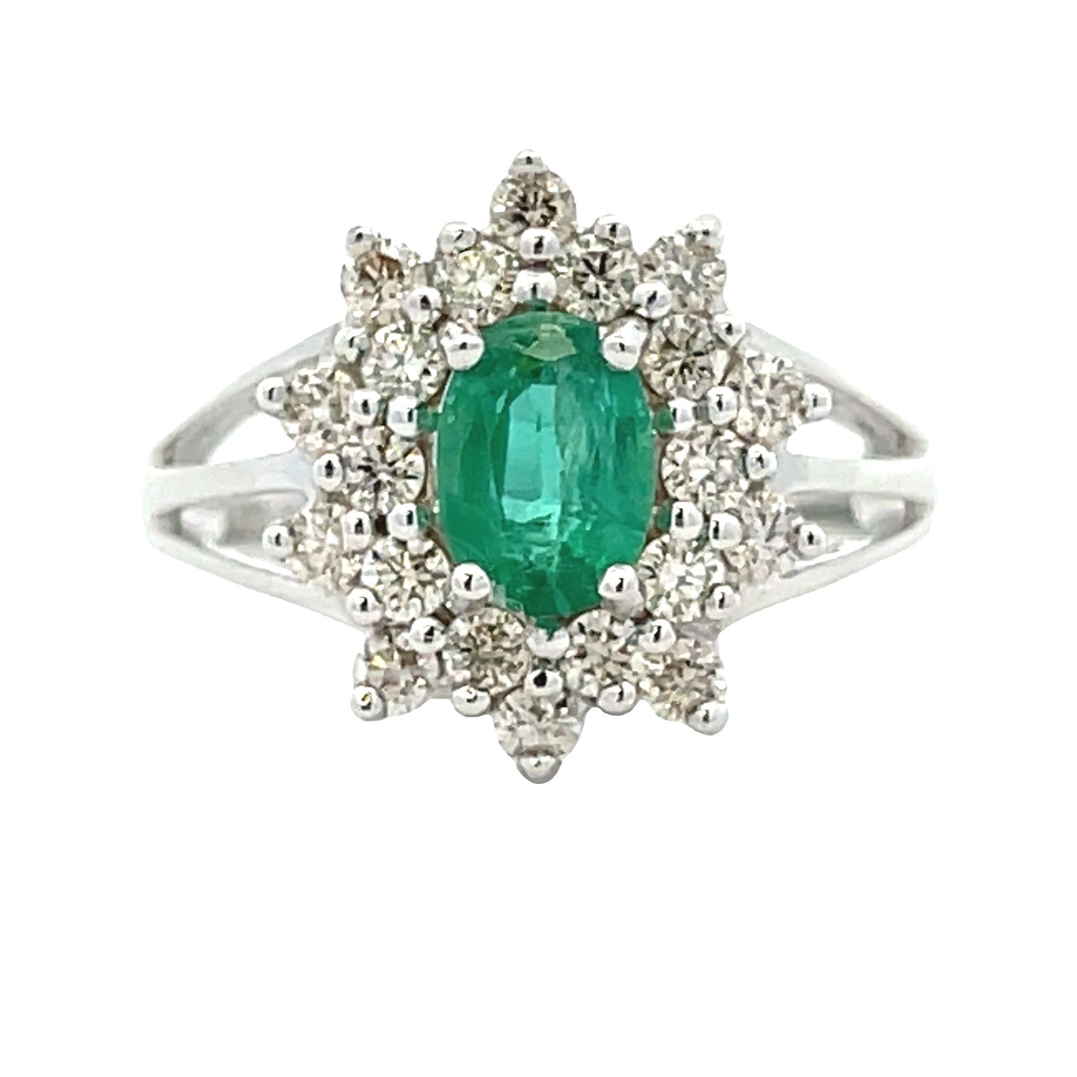 1.43ct Emerald Diamond Ring 14KT White Gold on sale at MyriadMart