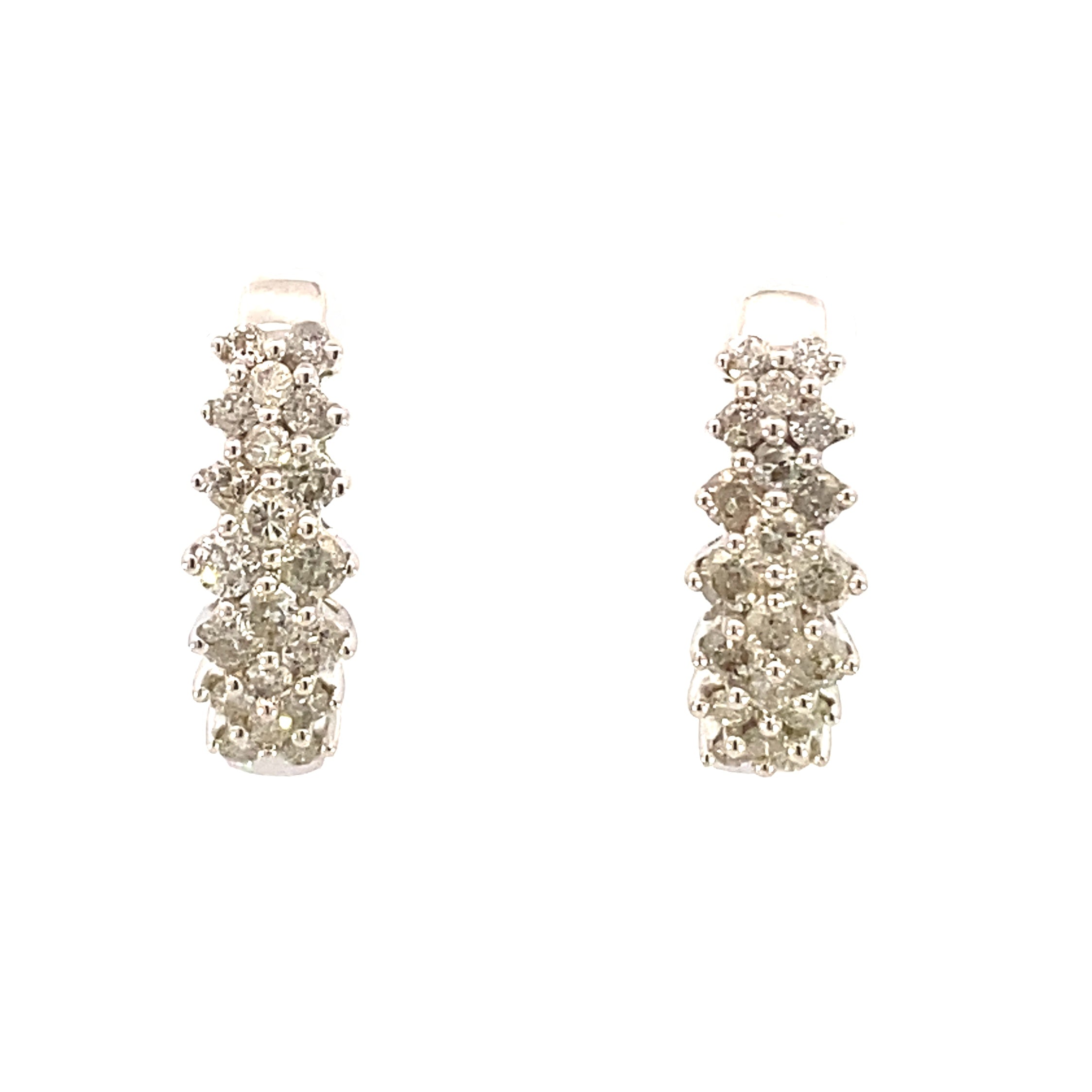 1.09ct Diamond Diamond Hoop Earrings 14KT White Gold on sale at MyriadMart