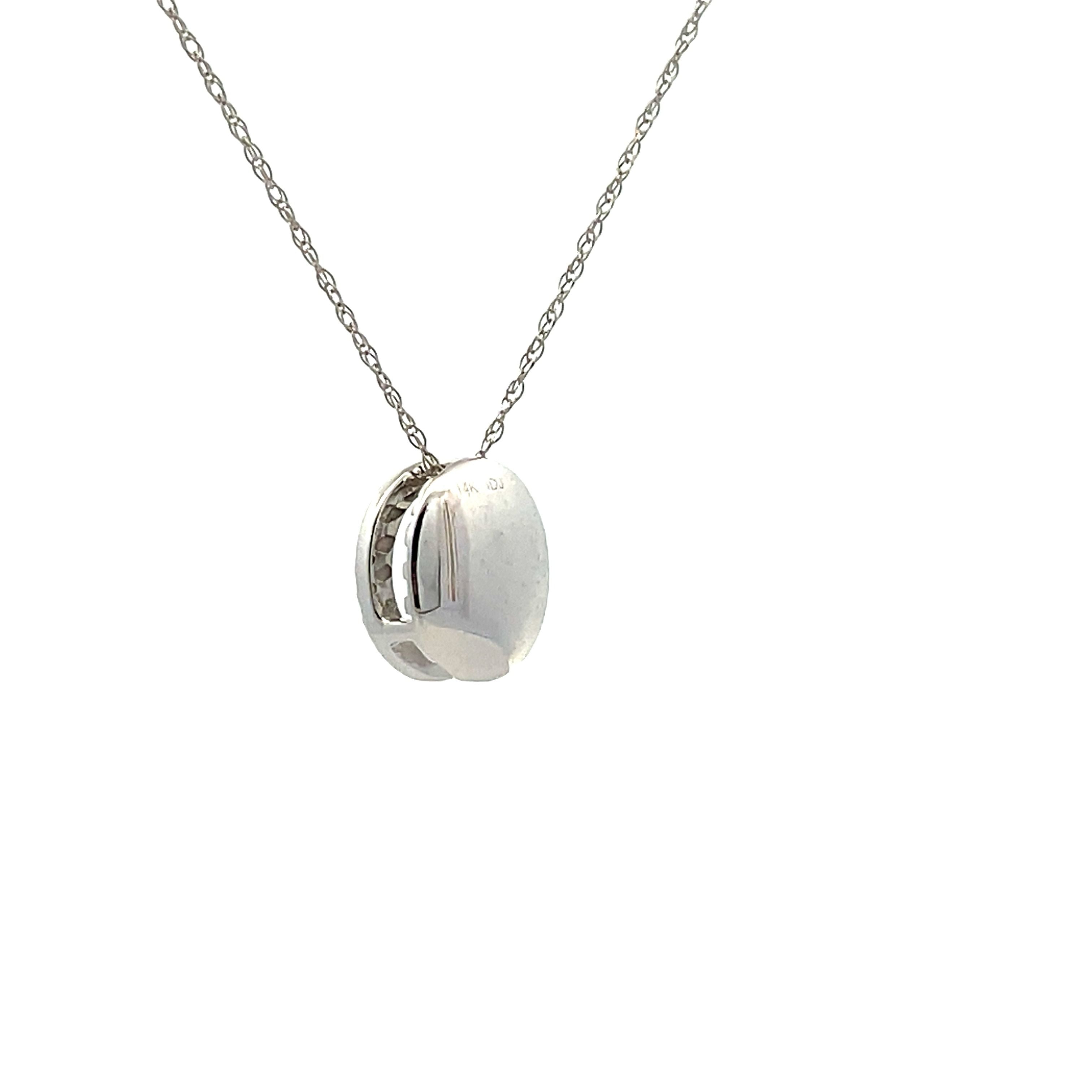 Natural .08ct Diamond Fashion Pendants 14KT White Gold on sale at MyriadMart