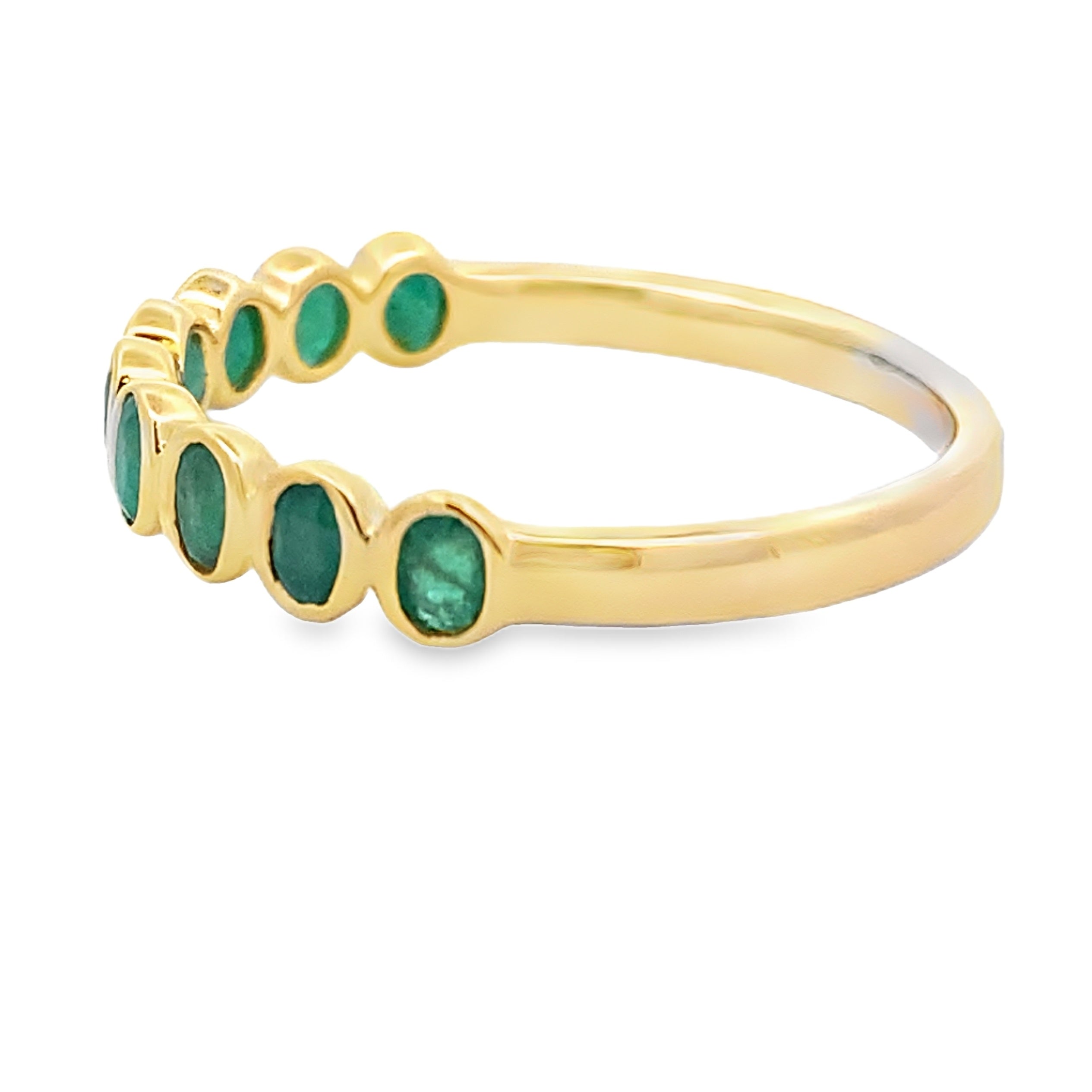 .78ct Emerald Fashion band rings 14KT Yellow Gold on sale at MyriadMart