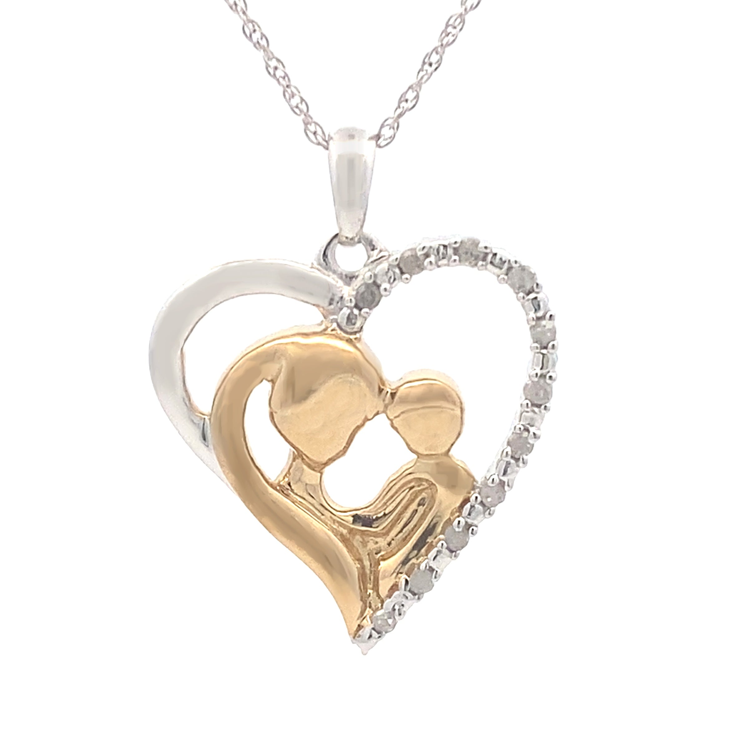 .10ct Diamond Heart Love Pendant Sterling Silver on sale at MyriadMart