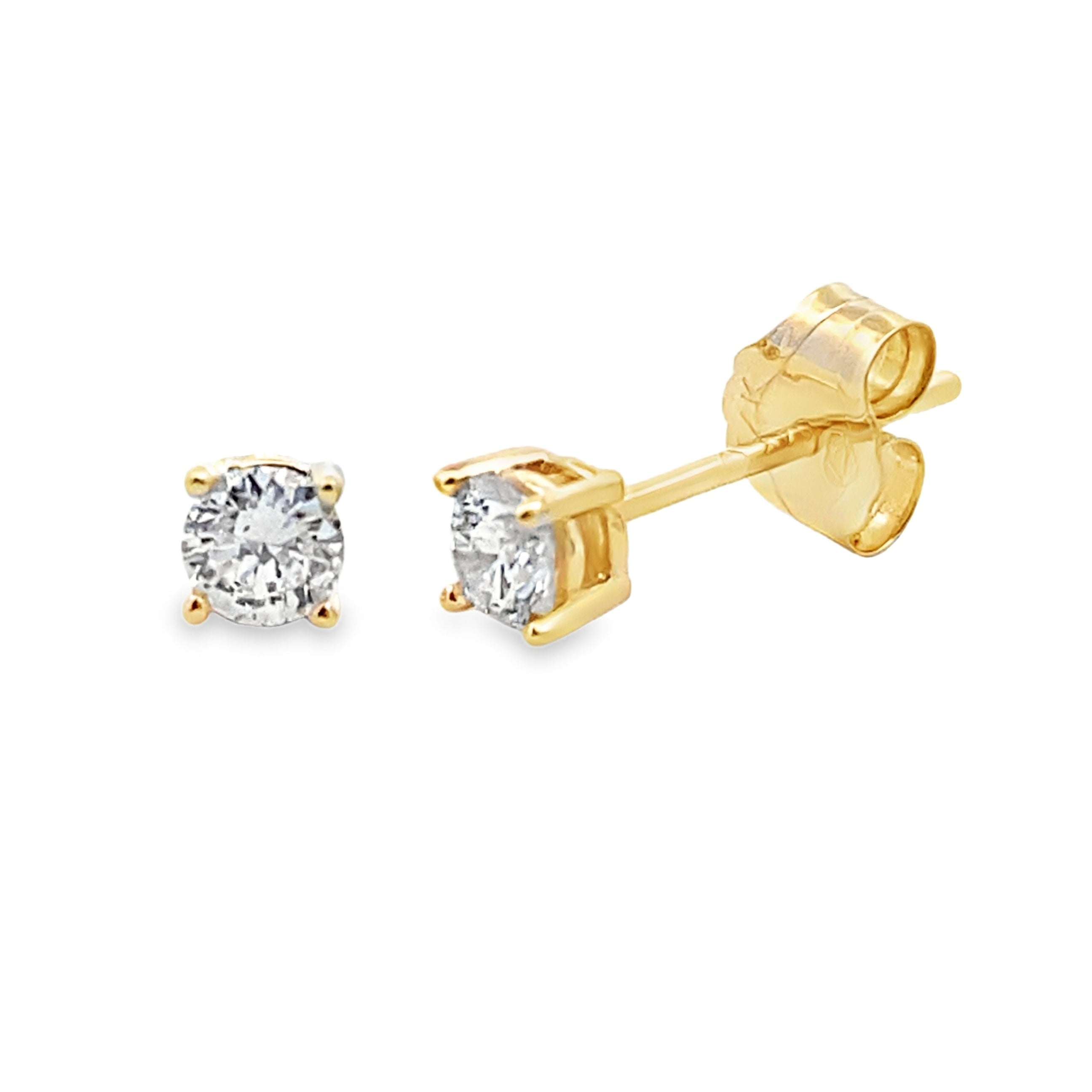 .25ct Lab Grown Diamond Stud Earrings 14KT Yellow Gold on sale at MyriadMart