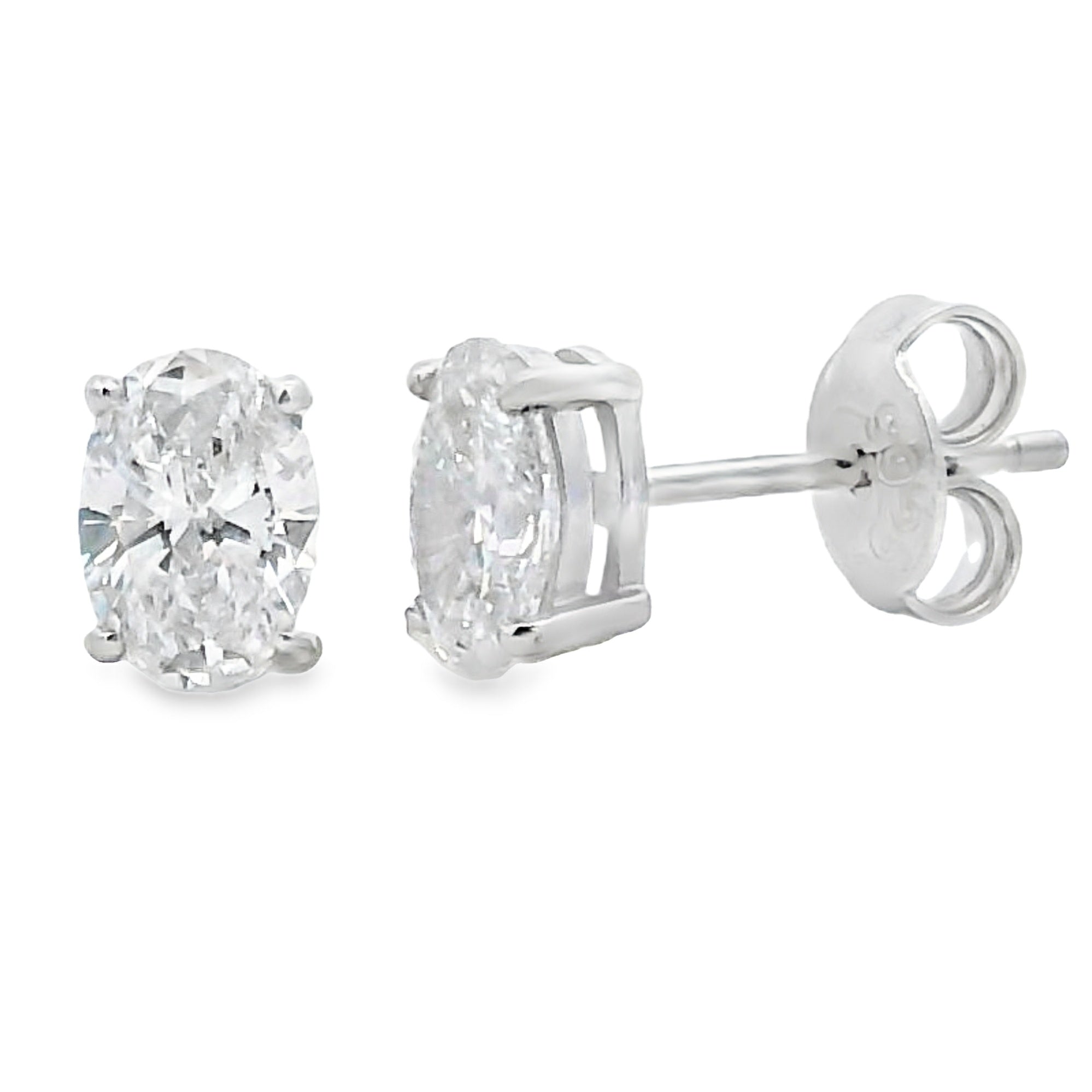 1.00ct Lab Grown Diamond Stud Earrings Sterling Silver on sale at MyriadMart