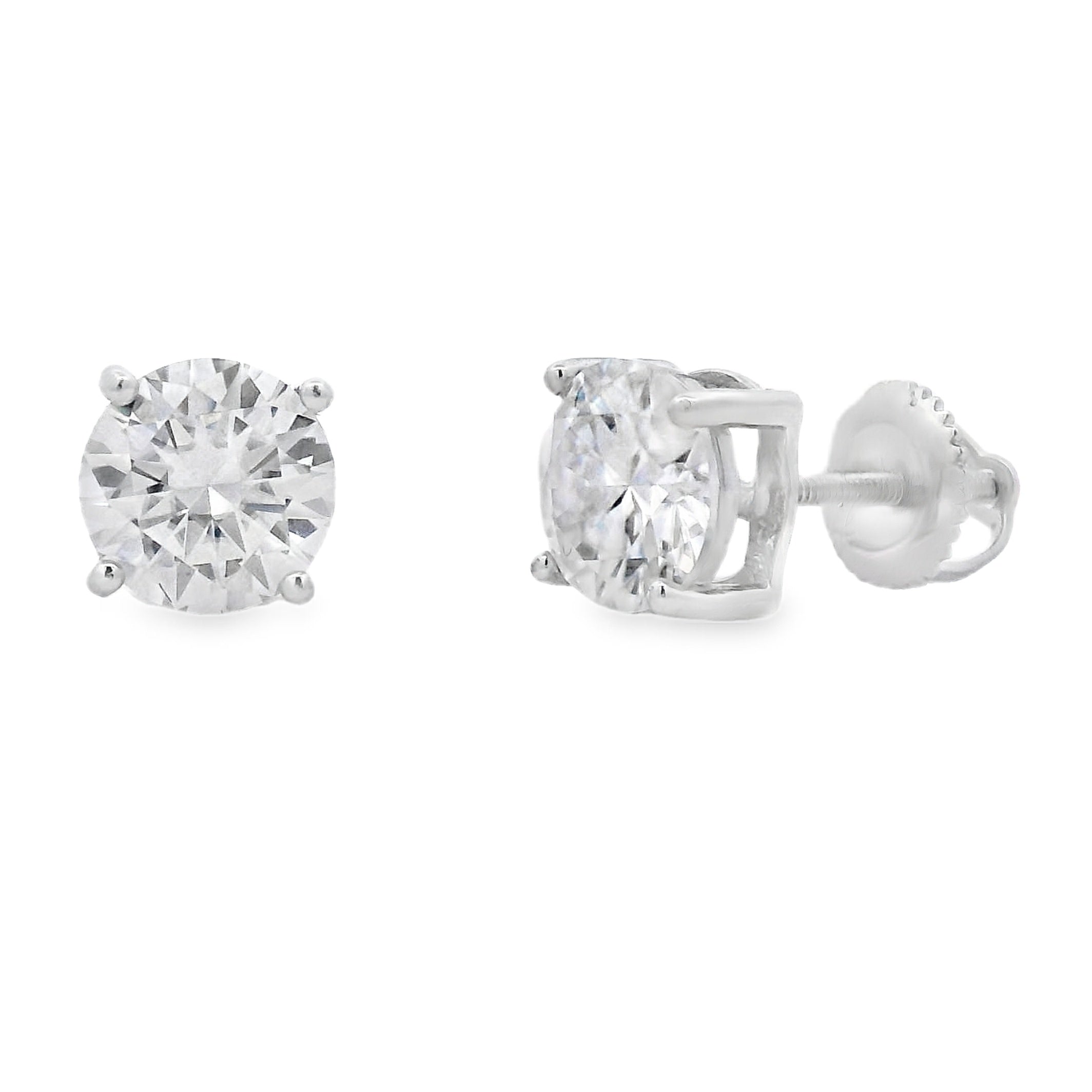2.40ct Moissanite Stud Earrings Sterling Silver on sale at MyriadMart