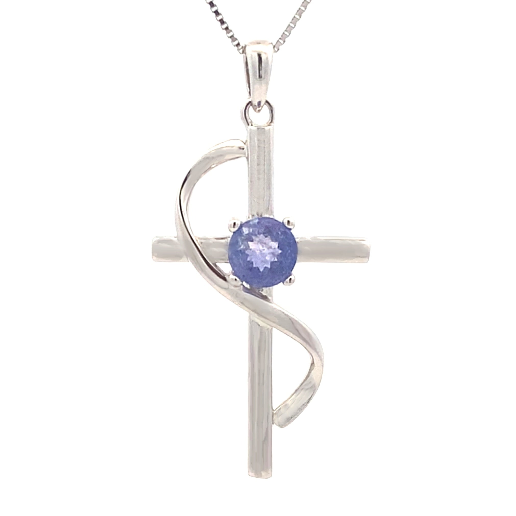 .50ct Tanzanite Cross Religious Pendant Sterling Silver on sale at MyriadMart
