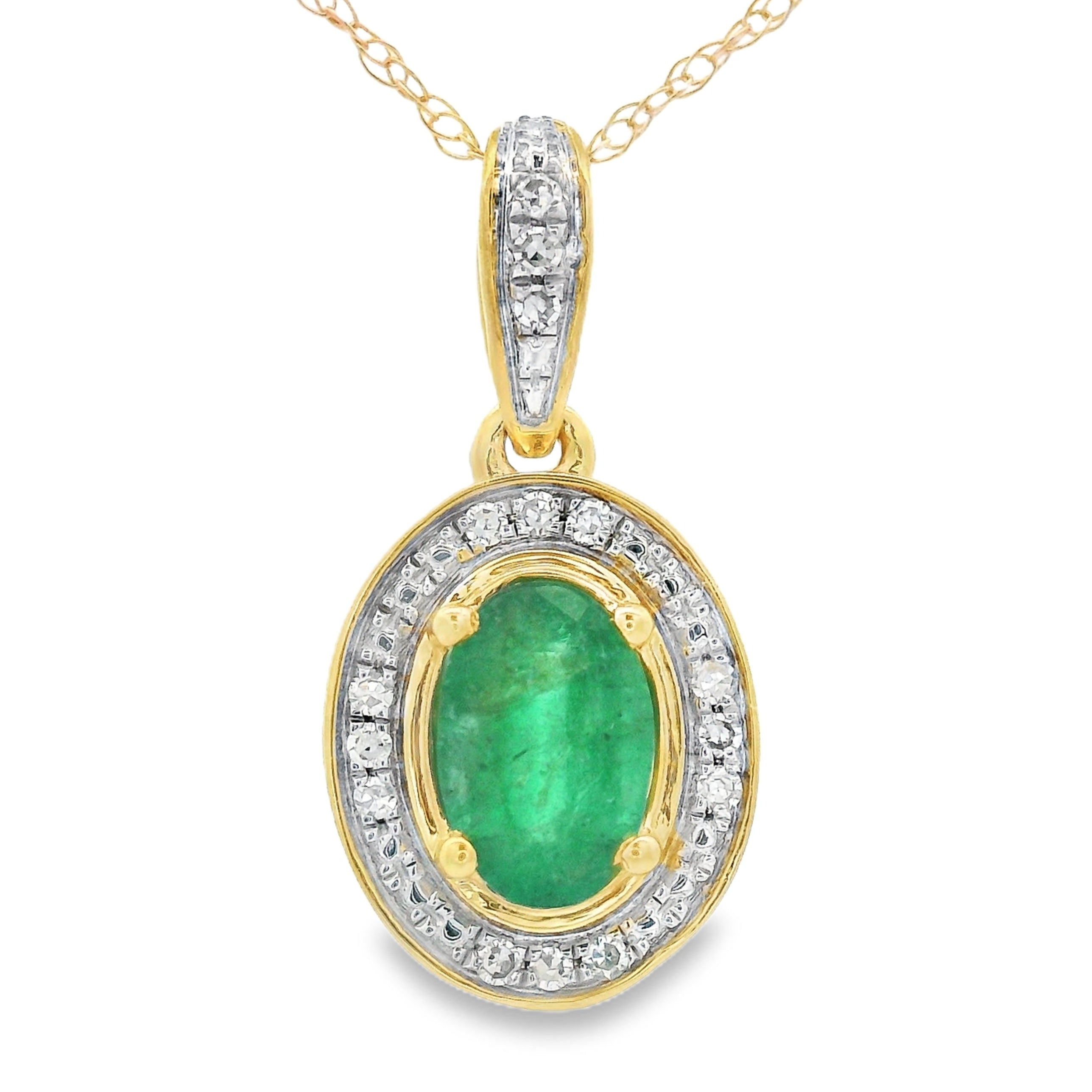 .46ct Emerald Diamond Fashion Pendants 10KT Yellow Gold on sale at MyriadMart