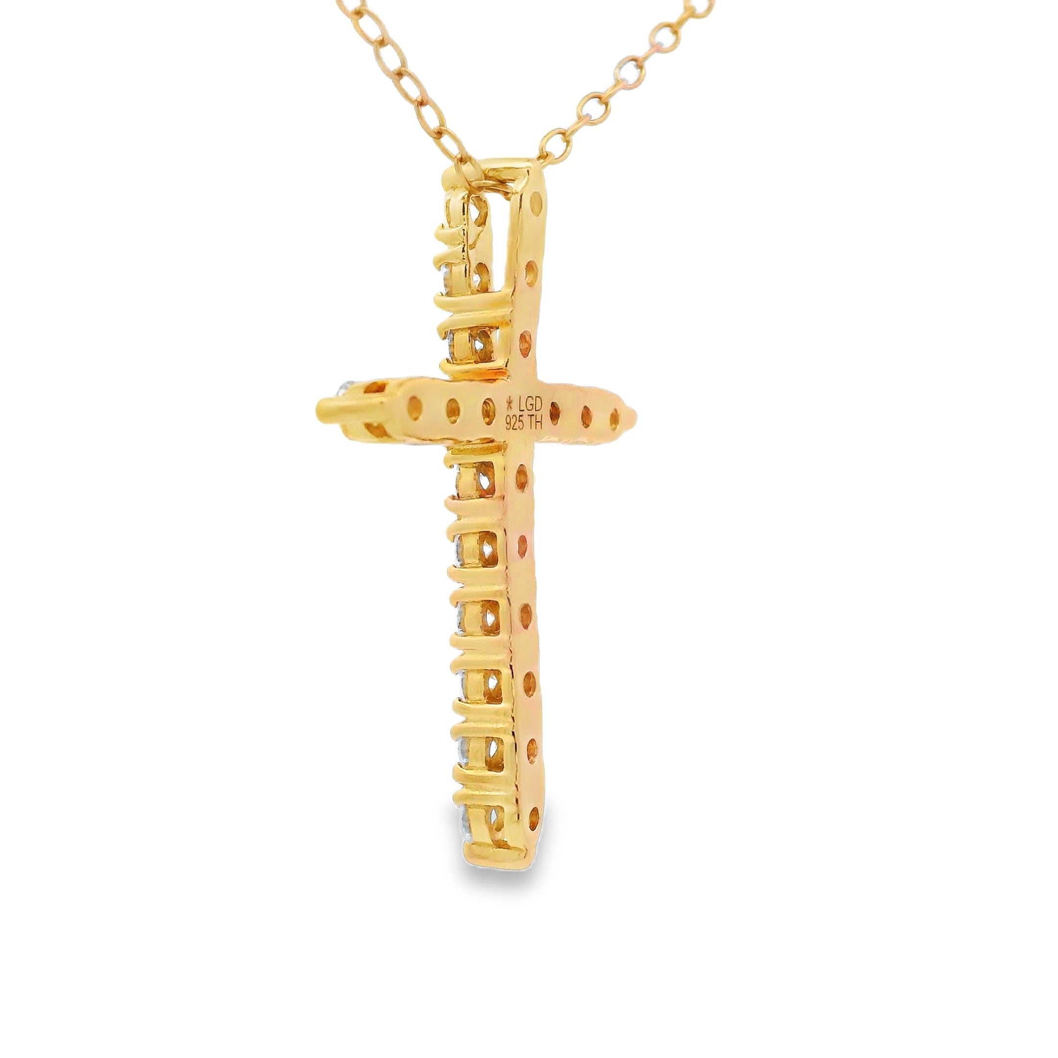 Natural .55ct Cross Religious Pendant Sterling Silver on sale at MyriadMart