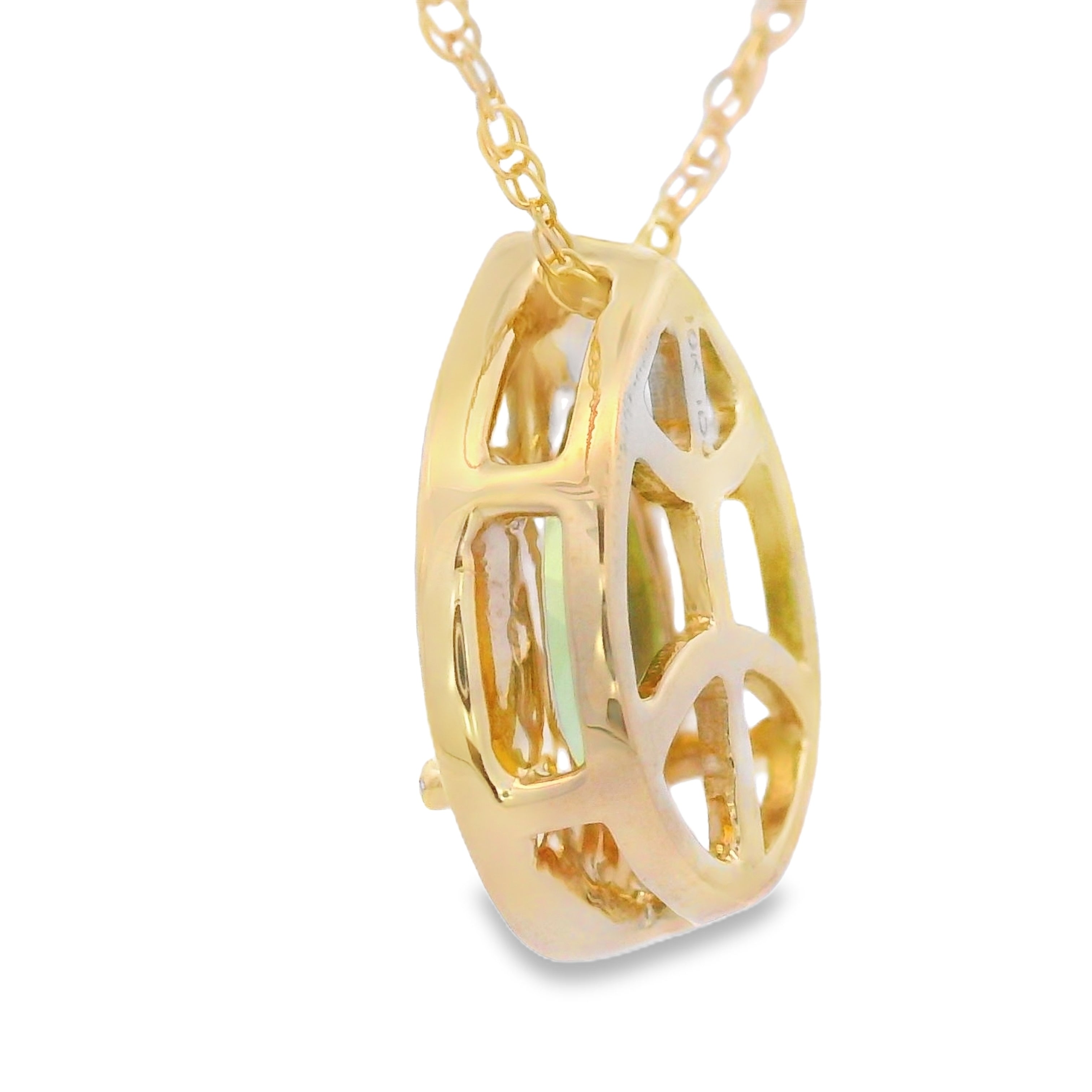 .47ct Peridot Diamond Fashion Pendants 10KT Yellow Gold on sale at MyriadMart