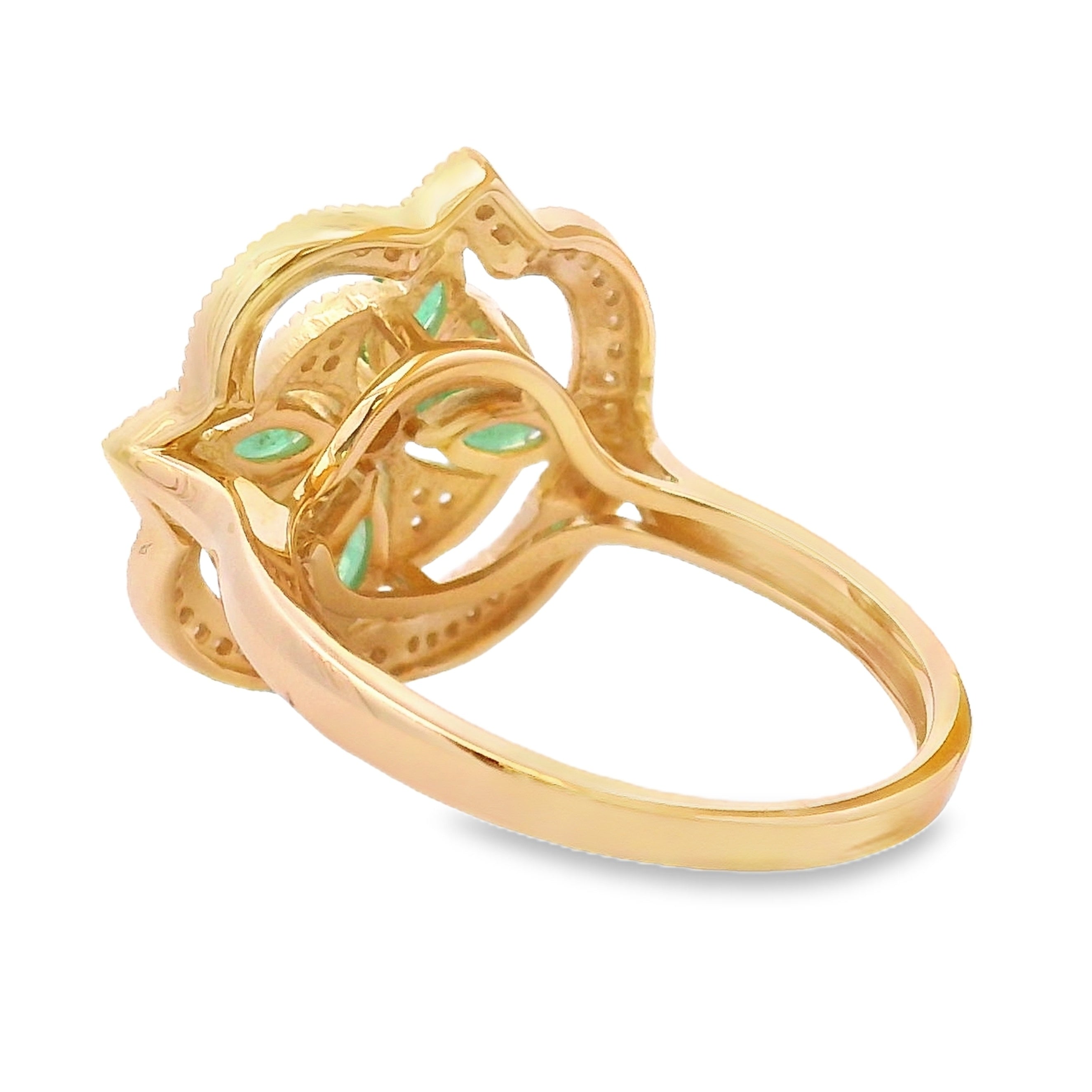 .69ct Emerald Diamond Ring 14KT Yellow Gold on sale at MyriadMart