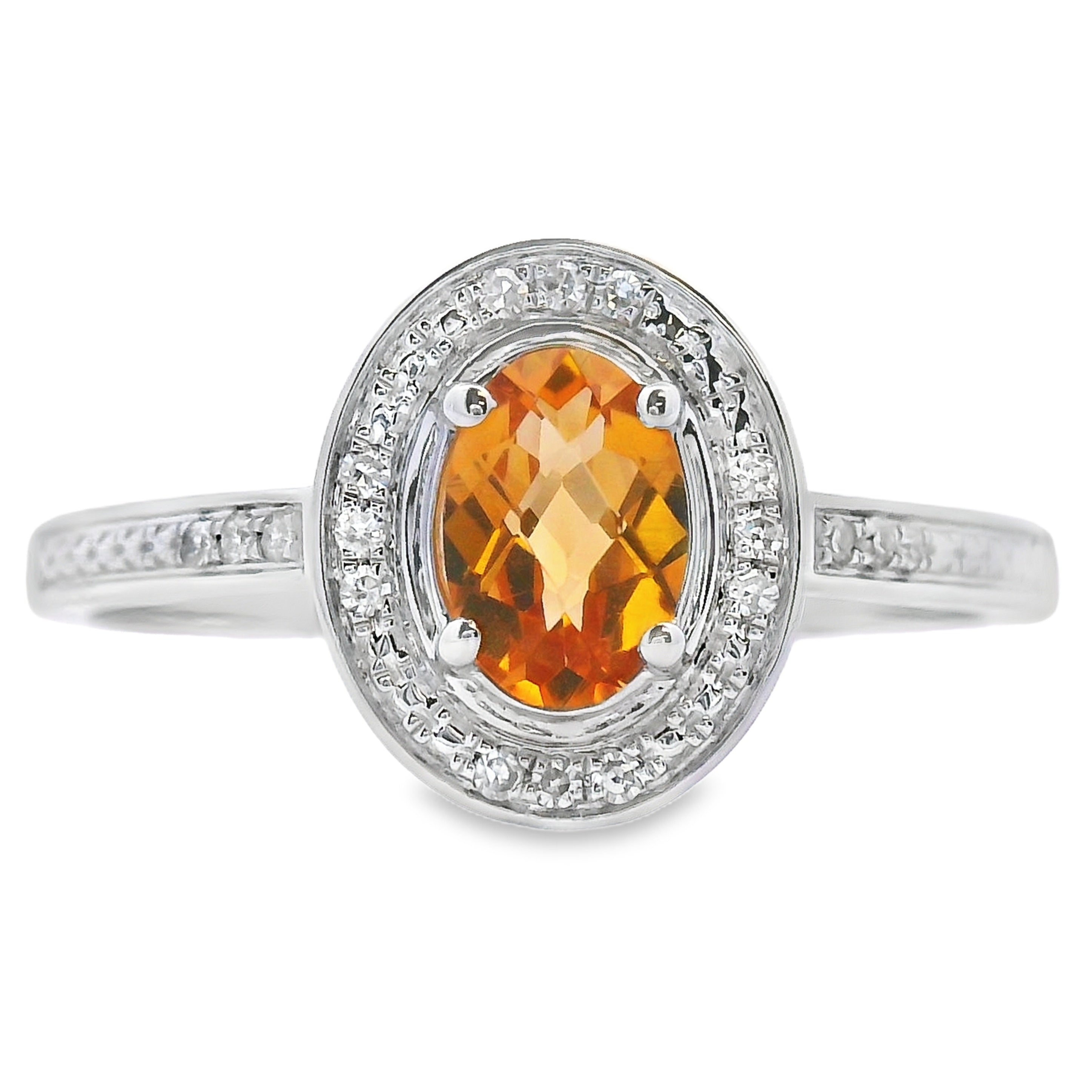 .47ct Citrine Diamond Ring 10KT White Gold on sale at MyriadMart