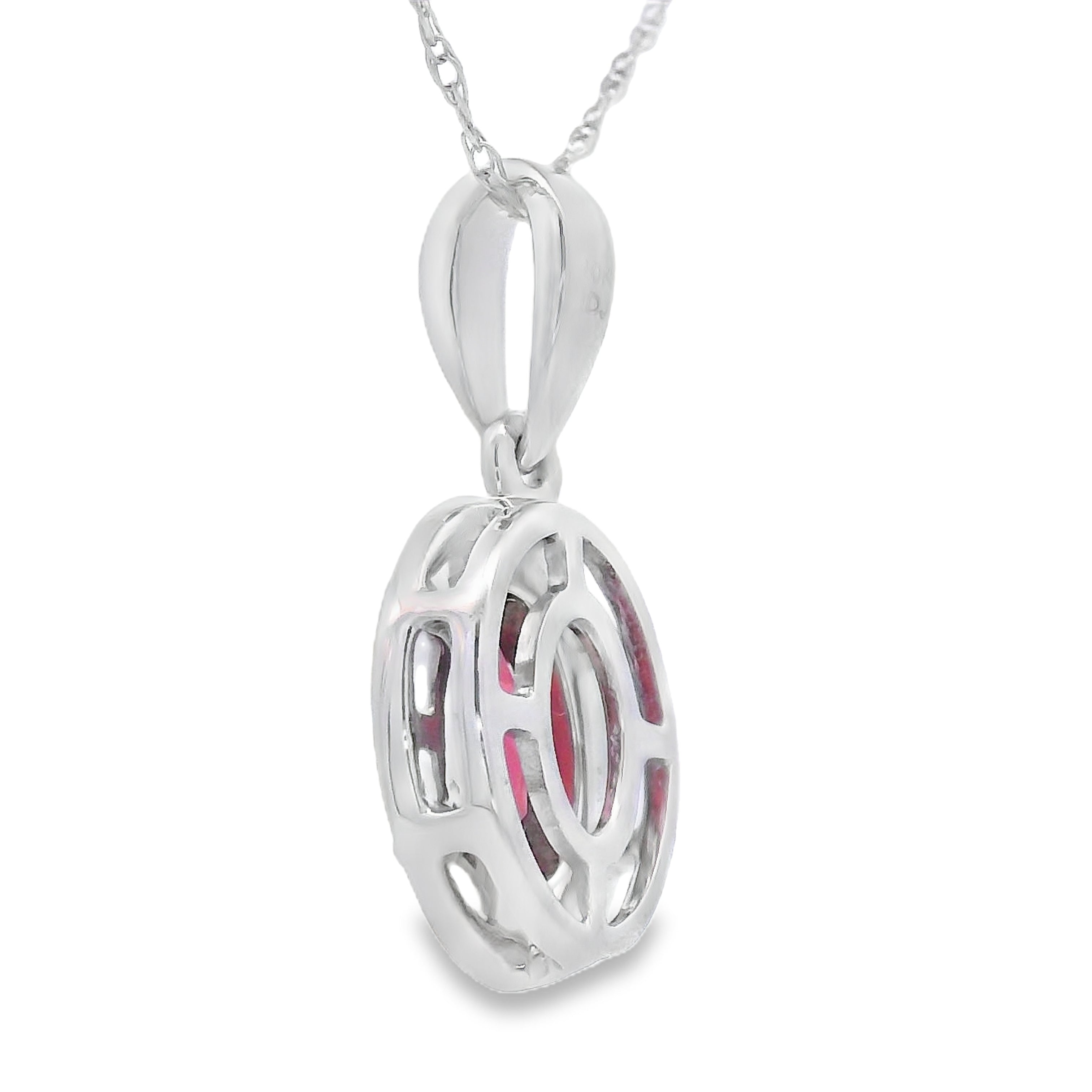 .58ct Garnet Diamond Fashion Pendants 10KT White Gold on sale at MyriadMart
