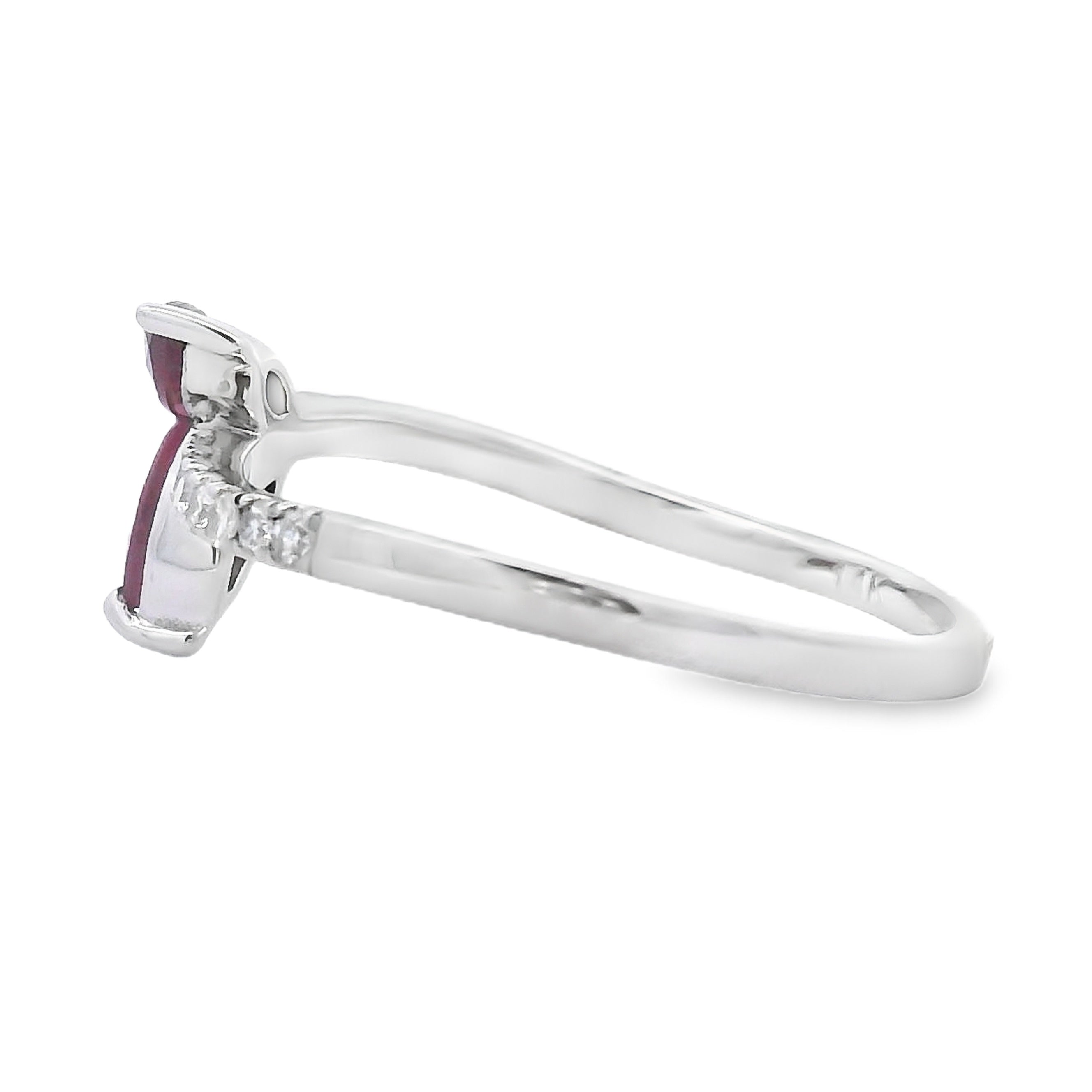 .35ct Ruby Diamond Ring 14KT White Gold on sale at MyriadMart