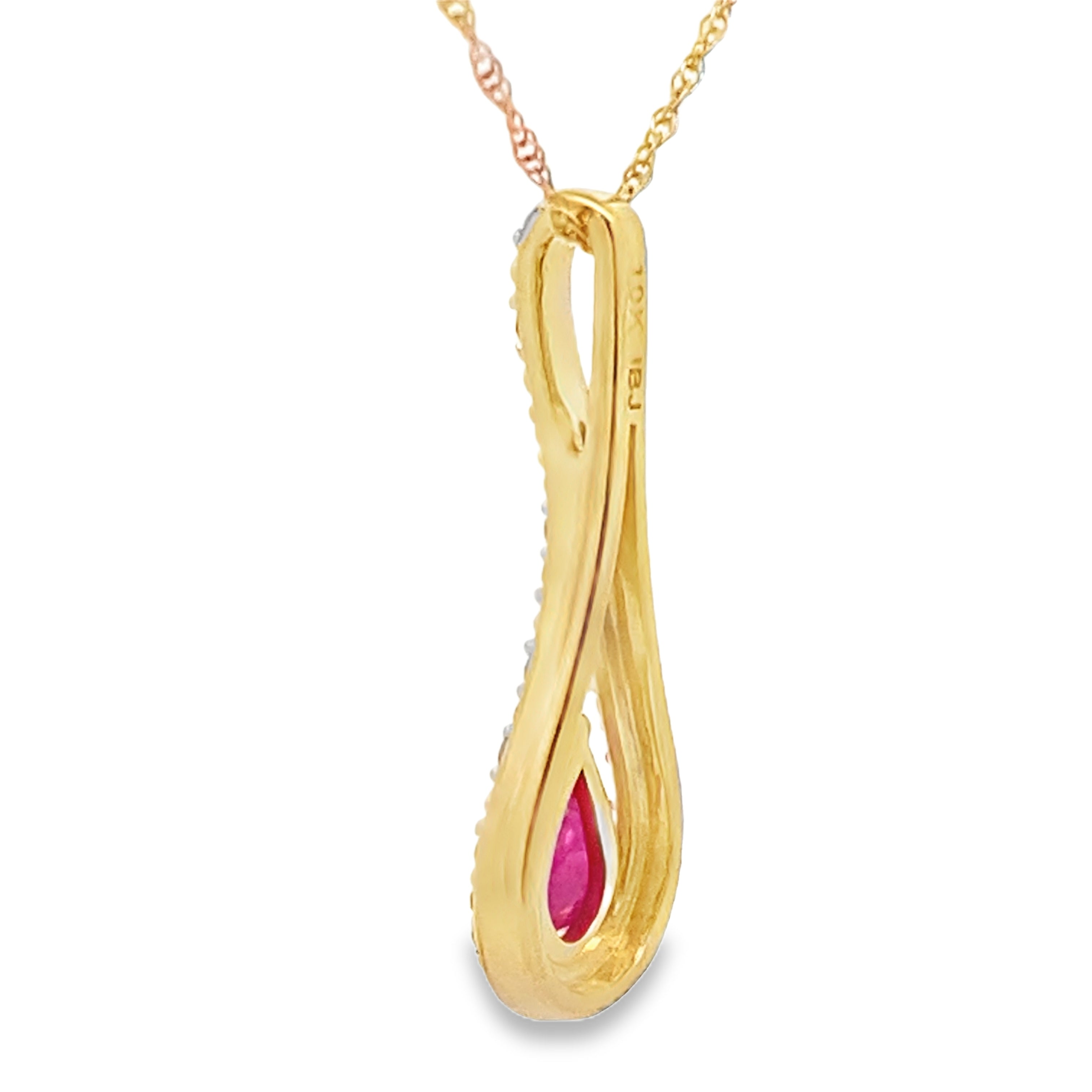 .48ct Ruby Diamond Fashion Pendants 10KT Yellow Gold on sale at MyriadMart